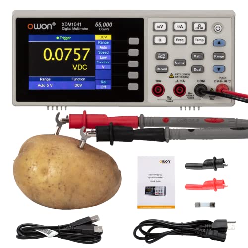 OWON XDM1041 Mini Desktop Digital Multimeter - 3.5in LCD Display, True RMS AC/DC Current Voltage & Temperature Tester - Perfect for Electronics Labs, Industrial Testing & Home DIY Projects
