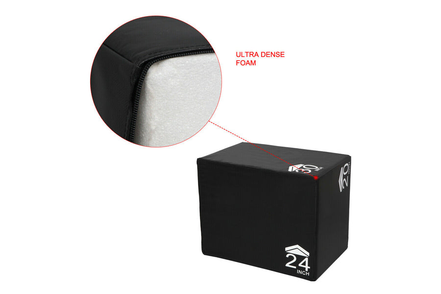 Warrior 3-in-1 Rotatable Soft Plyo Box for CrossFit, Home Gym & Functional Training - Adjustable Height Exercise Box for Jump Training, Step Ups & Workouts