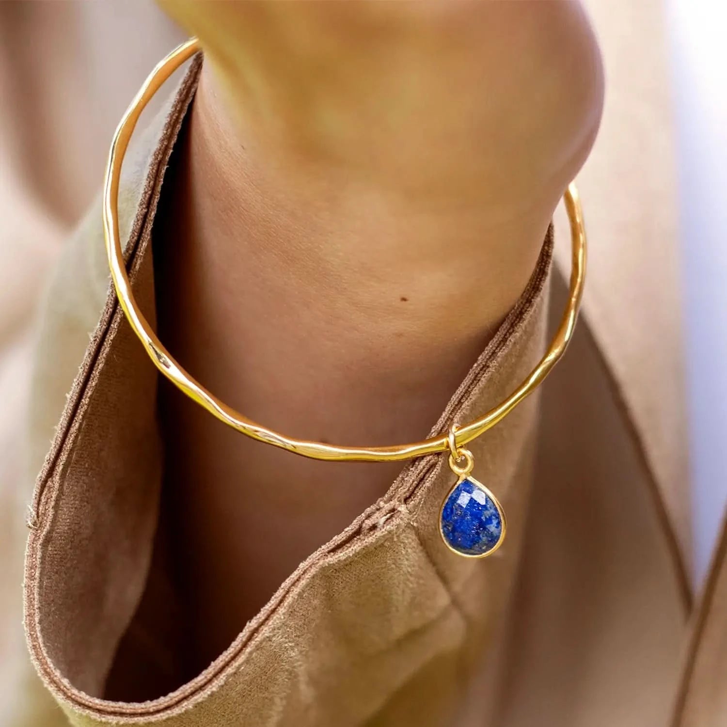 Lapis Lazuli Charm Bracelet - 14K Gold Plated September Birthstone Jewelry for Women - Perfect Gift for Birthday, Anniversary & Special Occasions