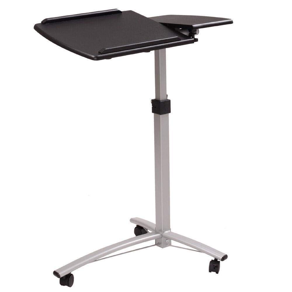 Adjustable Rolling Laptop Desk with Tilt Stand - Portable Caster Cart for Home Office, Gaming & Standing Desk - Perfect for Bedside, Office & Workspace Mobility