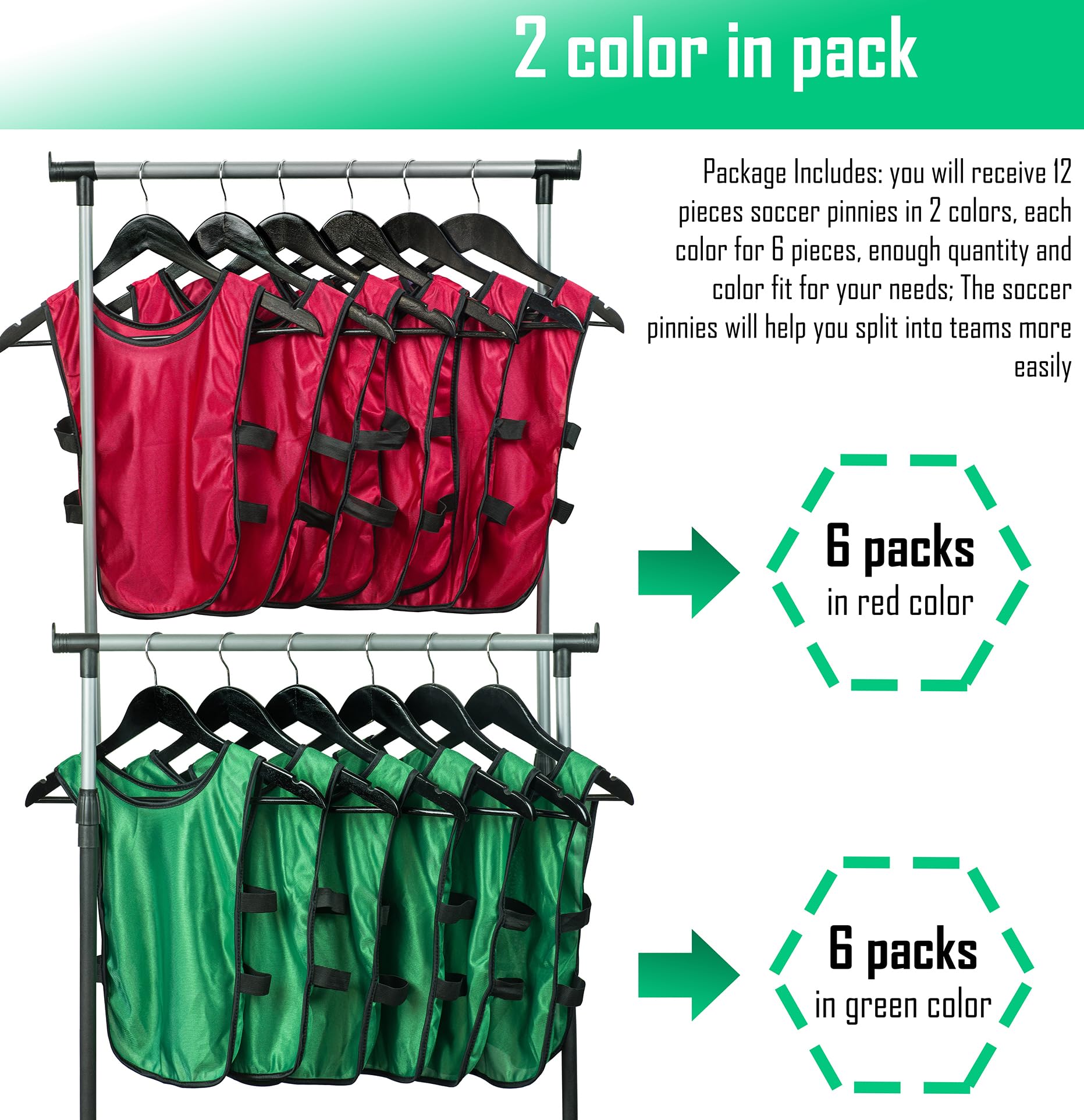 HIRQUITICKE Reversible Soccer Training Bibs for Adults & Youth - Breathable Mesh Practice Vests for Football, Basketball, Soccer - Ideal for Team Drills, Scrimmages & Sports Camp Activities