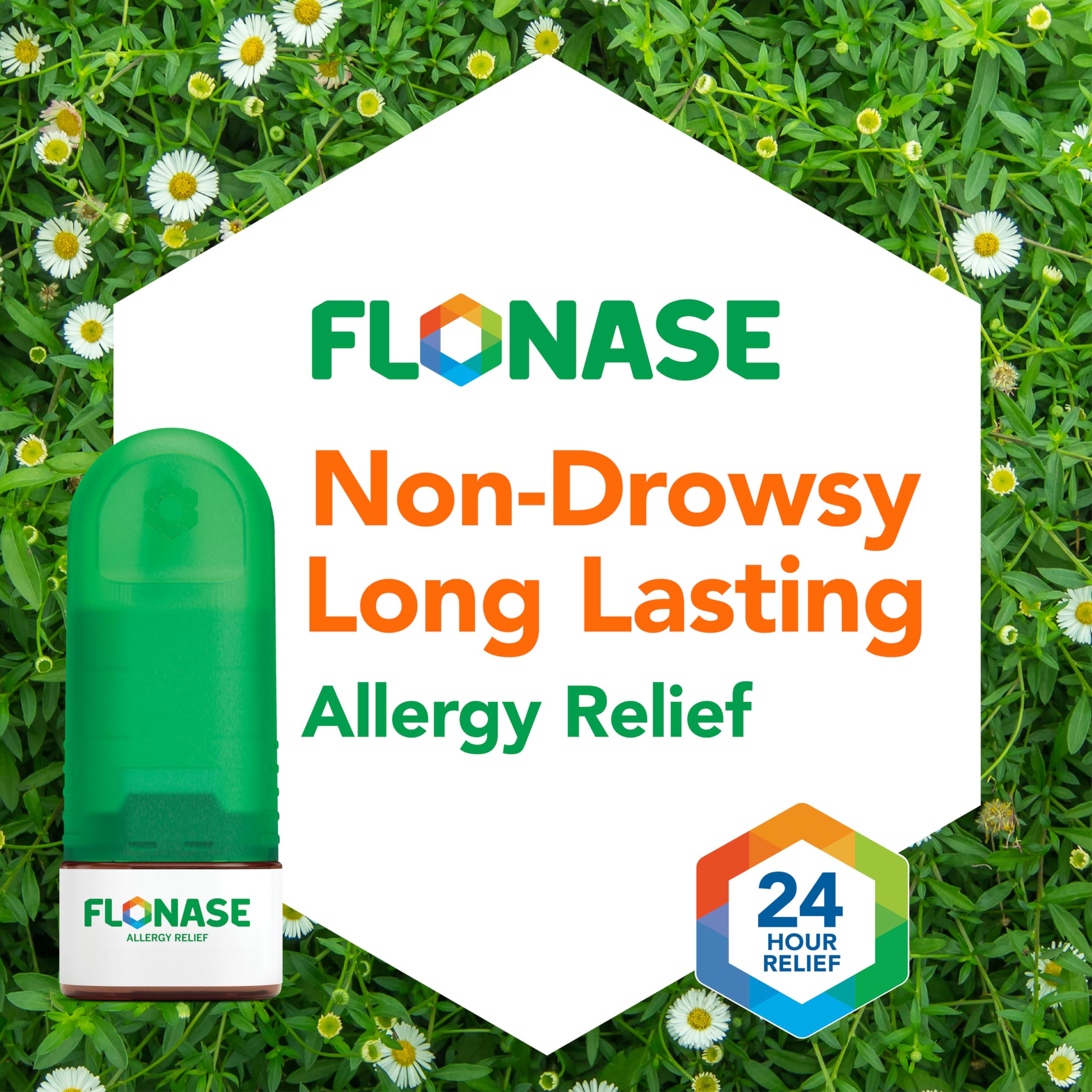 Flonase 24-Hour Allergy Relief Nasal Spray - Non-Drowsy Multi-Symptom Allergy Treatment with 72 Sprays & Bonus Tissues Pack | For Seasonal Allergies, Hay Fever & Indoor Allergens Relief