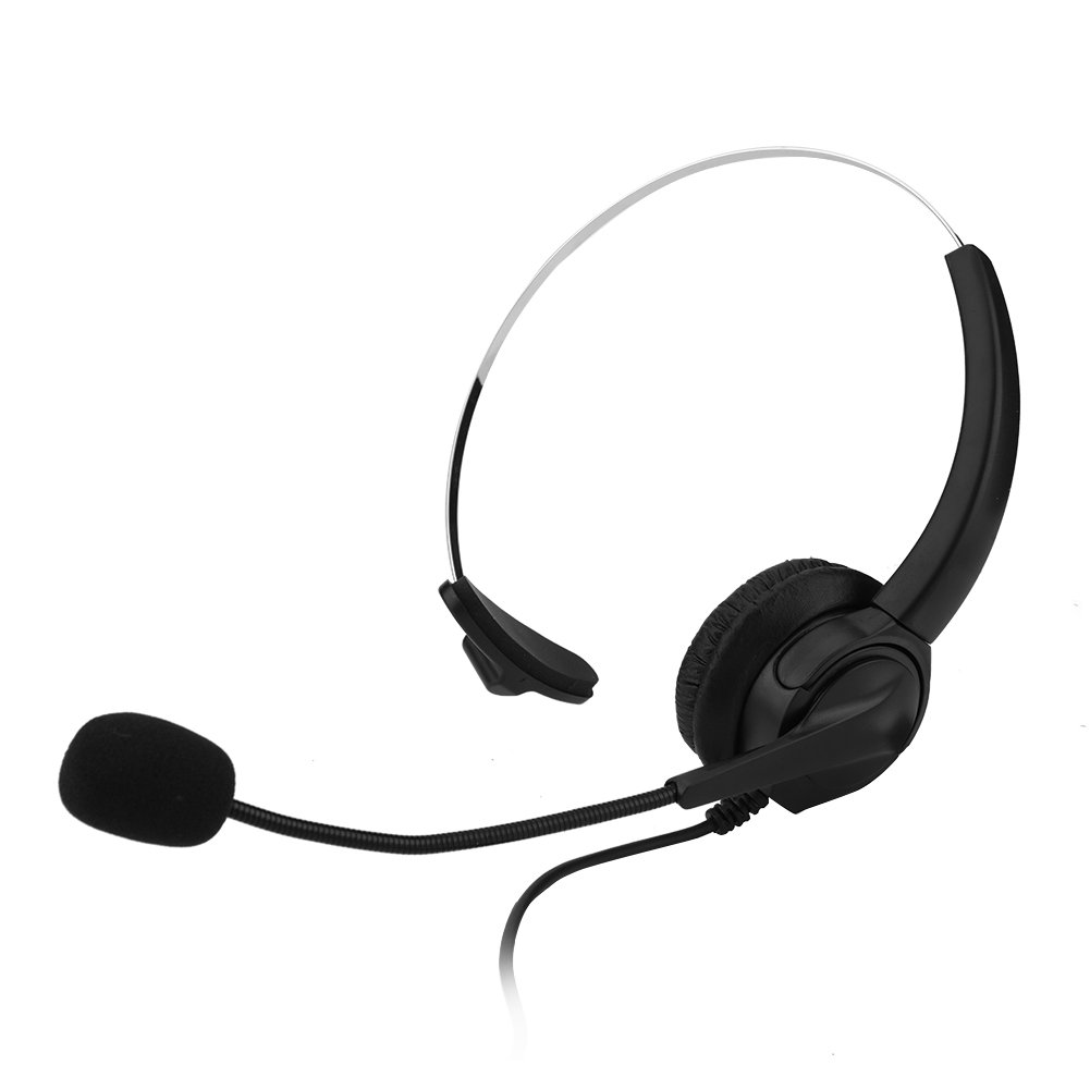 Professional Call Center Headset with 2.5mm Super Long Cable - Stable & Clear Communication for Call Centers, Offices & Remote Work (Compatible with Laptops & Phones) - Perfect for Customer Service, Telemarketing & Work from Home