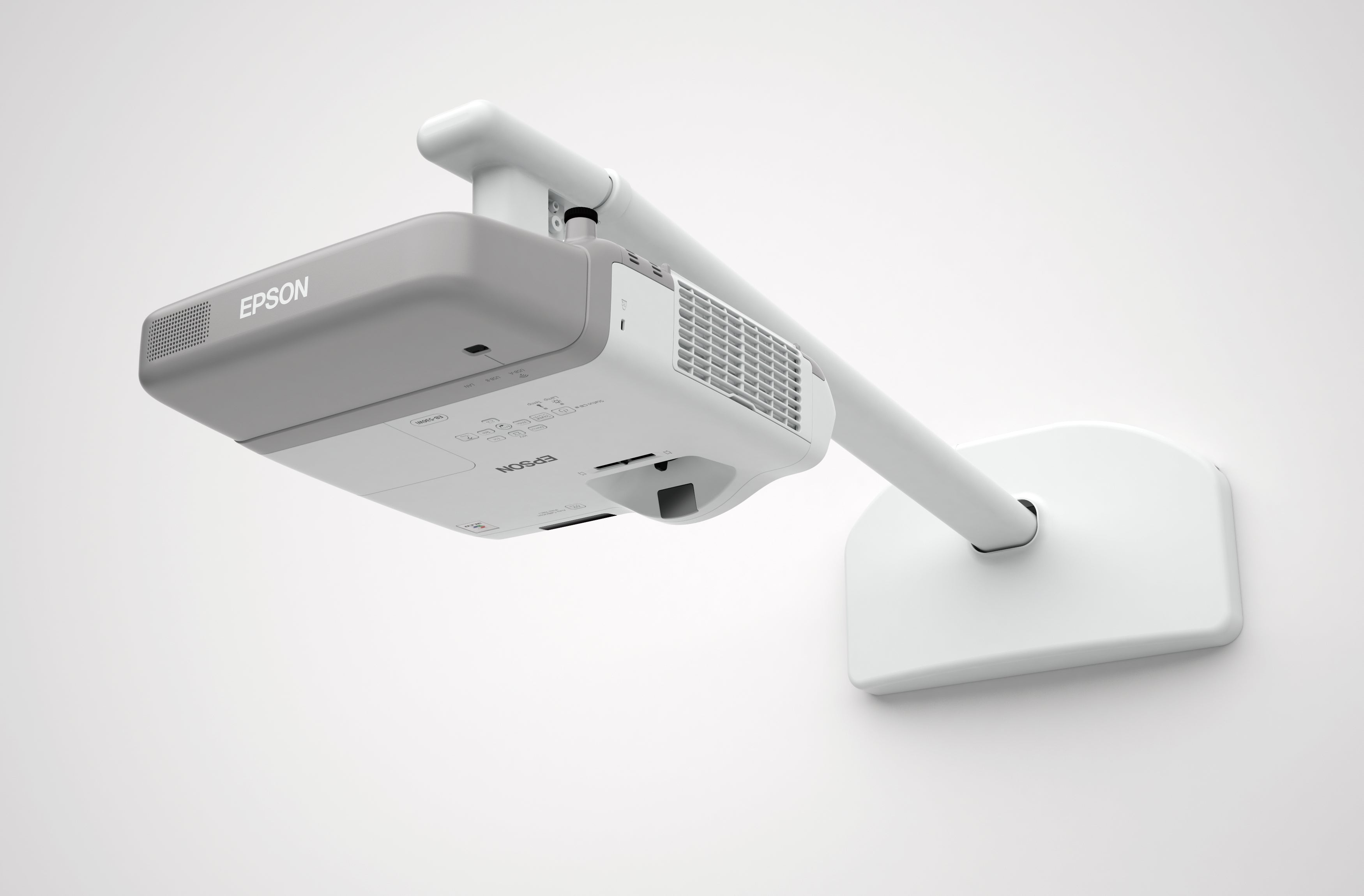 Epson ELPMB45 White Wall Mount Bracket for EB-520 EB-525W EB-530 EB-535W EB-536Wi Projectors - Secure Installation for Home Theater & Office Presentations