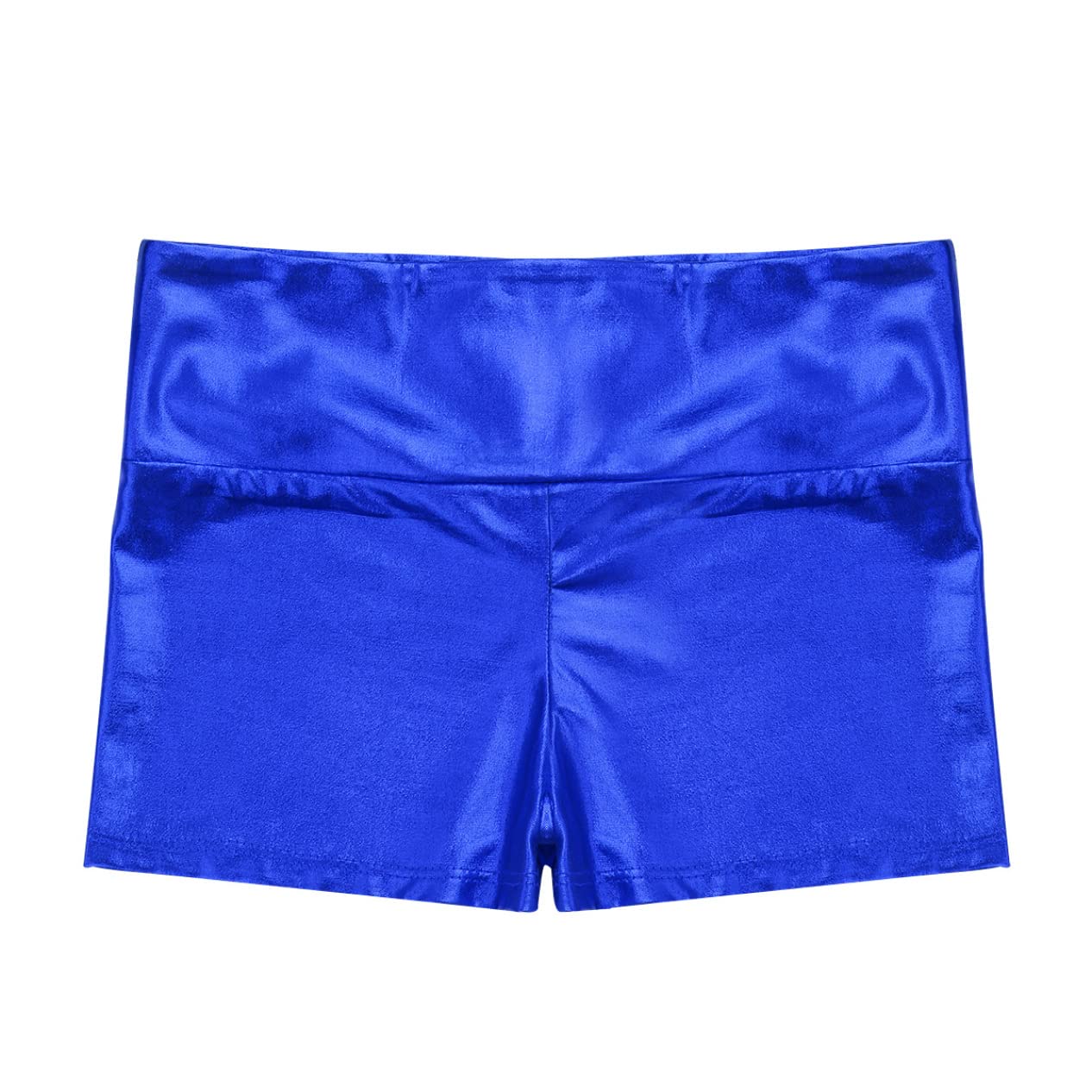 Girls' Metallic Spandex Ballet Dance Shorts - Cheerleading & Gymnastics Athletic Leotard for Kids - Perfect for Dance Class, Cheer Practice & Tumbling Training