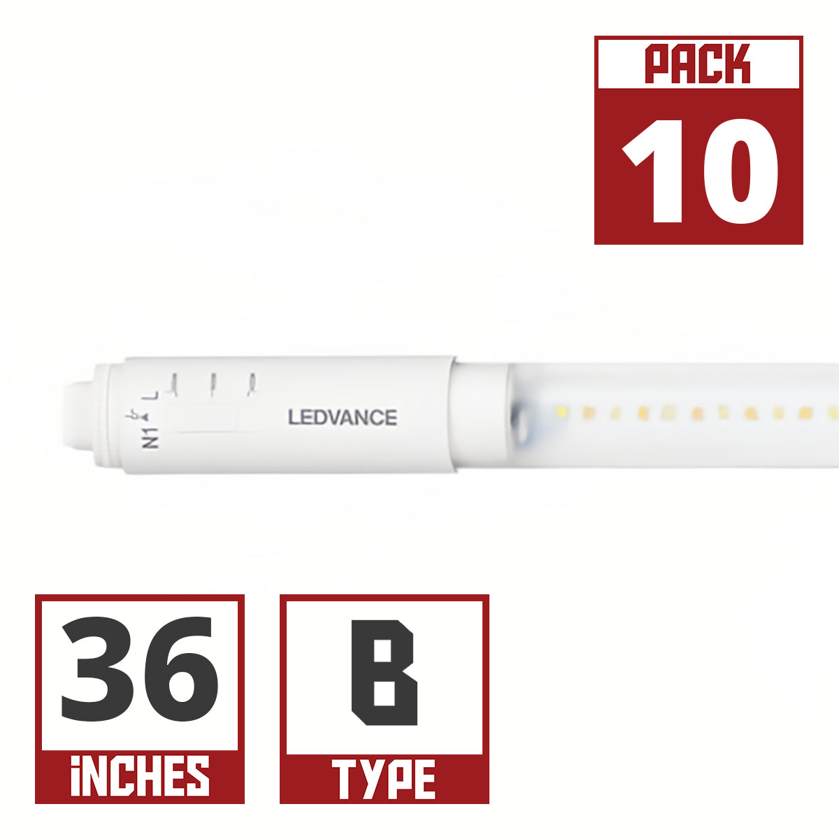 360° LED T8 Sign Lamp - 36 Inch, 12W, 1750 Lumens, 4000K|5000K|6500K Color Temperature, R17D Base - Perfect for Commercial Signs, Retail Displays, and Indoor Lighting