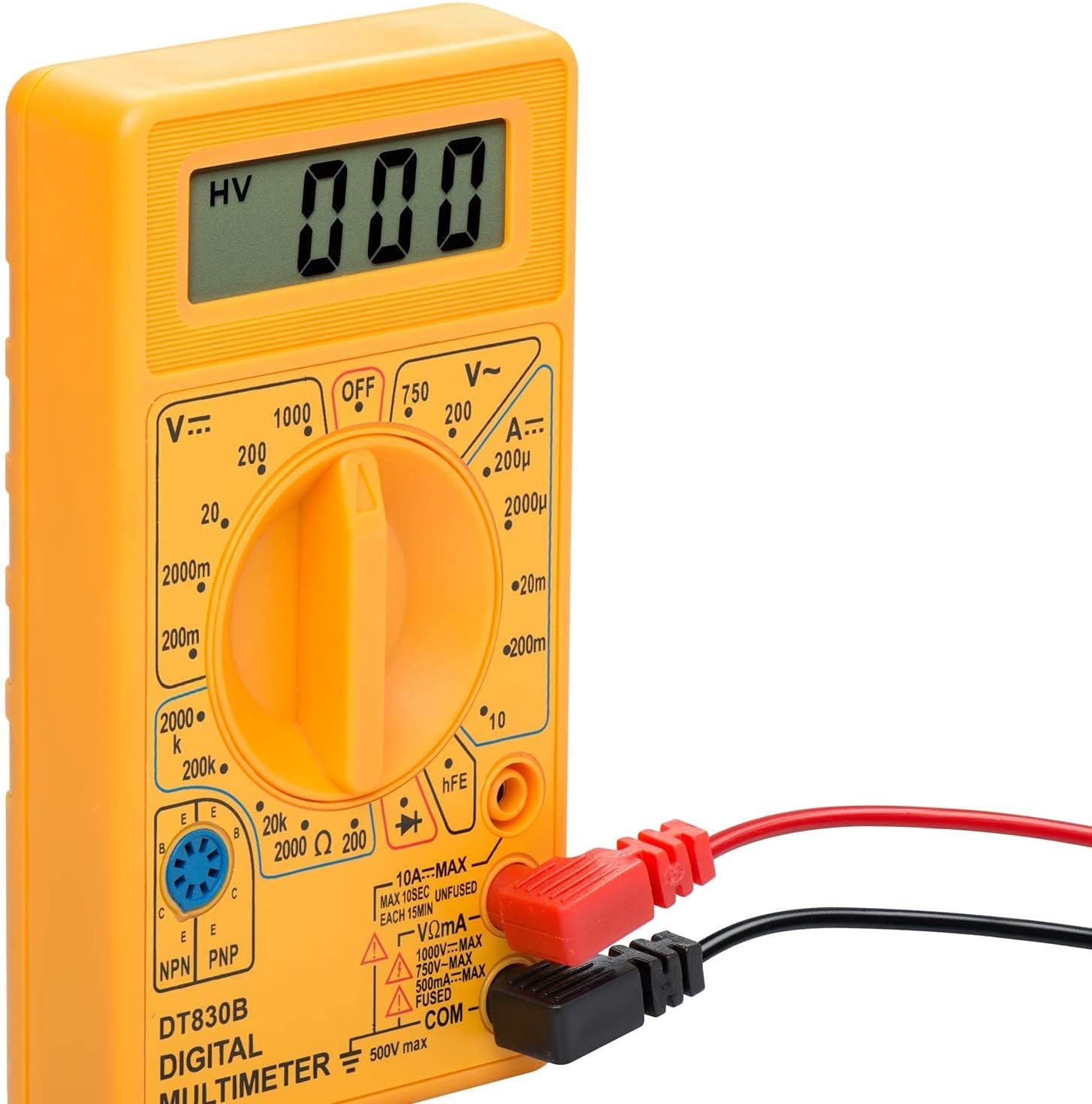 Qwid Digital Multimeter - AC/DC Voltage Tester with Buzzer, Square Wave Output, Ohm Meter, LCD Display & Overload Protection (Pack of 1) - Perfect for Home Electrical Repairs, Automotive Diagnostics, and DIY Electronics Projects
