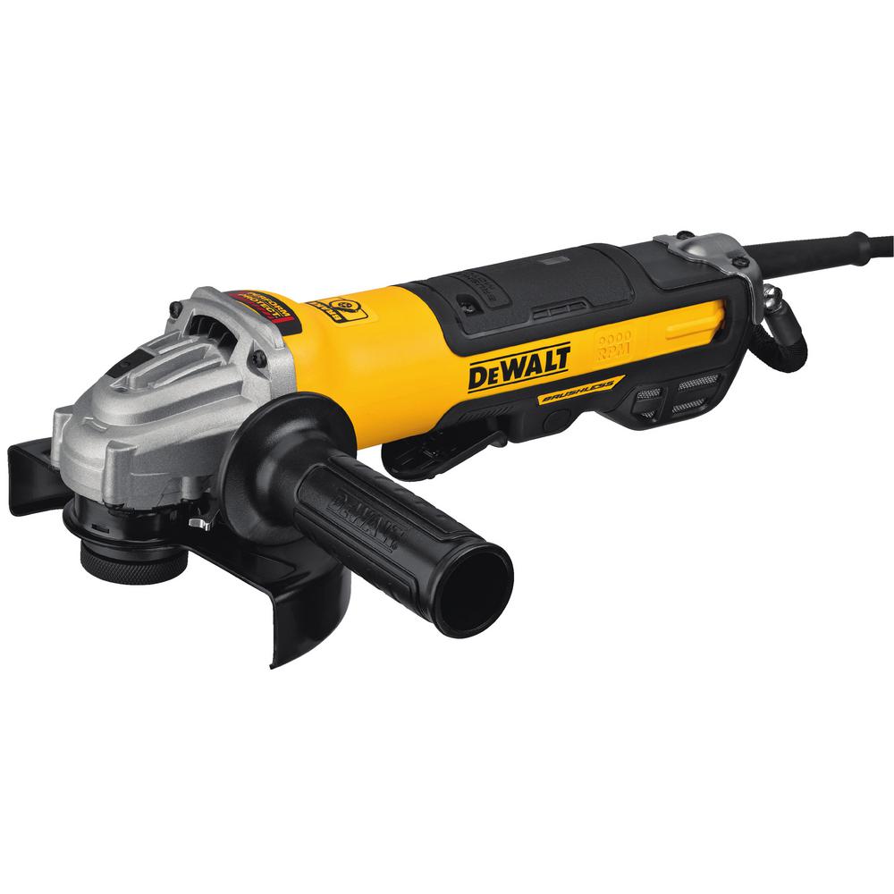 DEWALT DWE43244N 13 Amp Corded 5-6 Inch Brushless Angle Grinder with Paddle Switch - Metal Cutting, Grinding, Sanding & Polishing Tool for Construction, Welding & DIY Projects