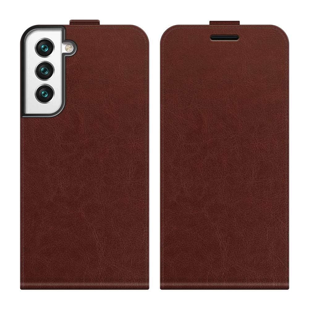 Premium Genuine Leather Flip Wallet Case for Samsung Galaxy S22 Ultra - Slim Protective Cover with Card Slots | Perfect for Business, Travel & Everyday Use