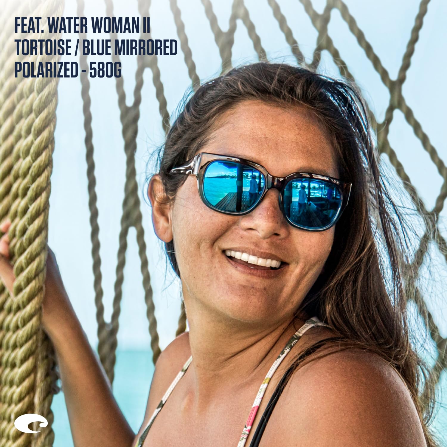 Costa Del Mar Women's Waterwoman 2 Square Polarized Sunglasses UV Protection for Beach, Boating & Outdoor Activities
