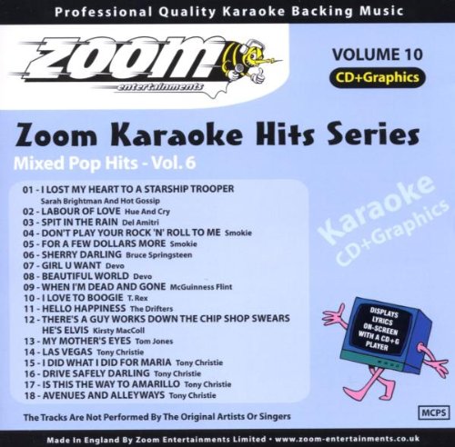 Zoom Karaoke CD+G - Karaoke Hits 10: Mixed Pop Hits 6 | Professional Karaoke Disc for Home Parties & Entertainment | Perfect for Family Gatherings, Birthday Celebrations & Bar Nights