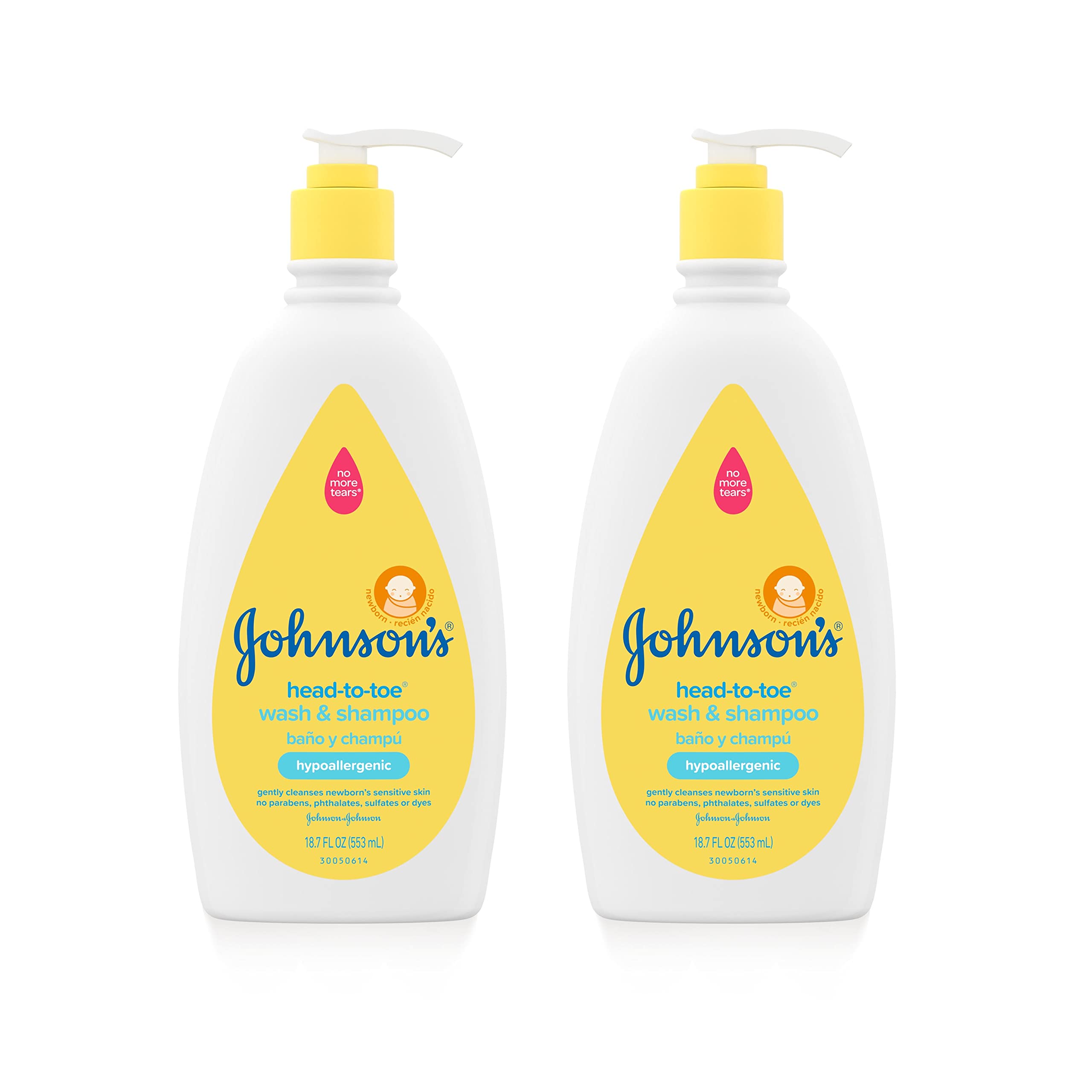 Johnson's Baby Wash & Shampoo - Tear-Free 2 Pack for Sensitive Skin | Bath Time & Daily Hygiene