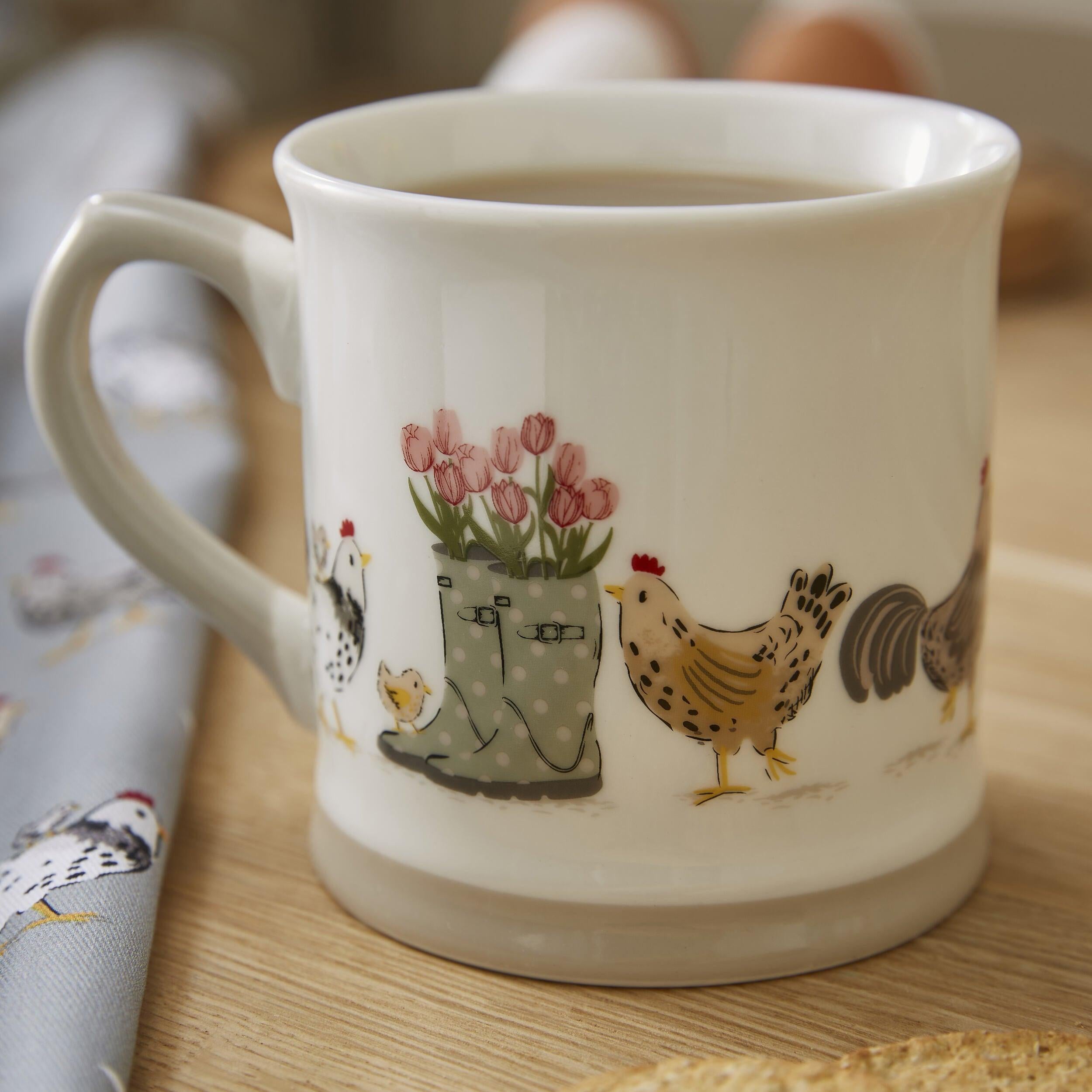 Hen House Lane 16oz Beer Tankard Mug - Classic Pub Style Drinking Cup for Beer, Ale & Cider - Perfect for Home Bars, Parties & Gifts