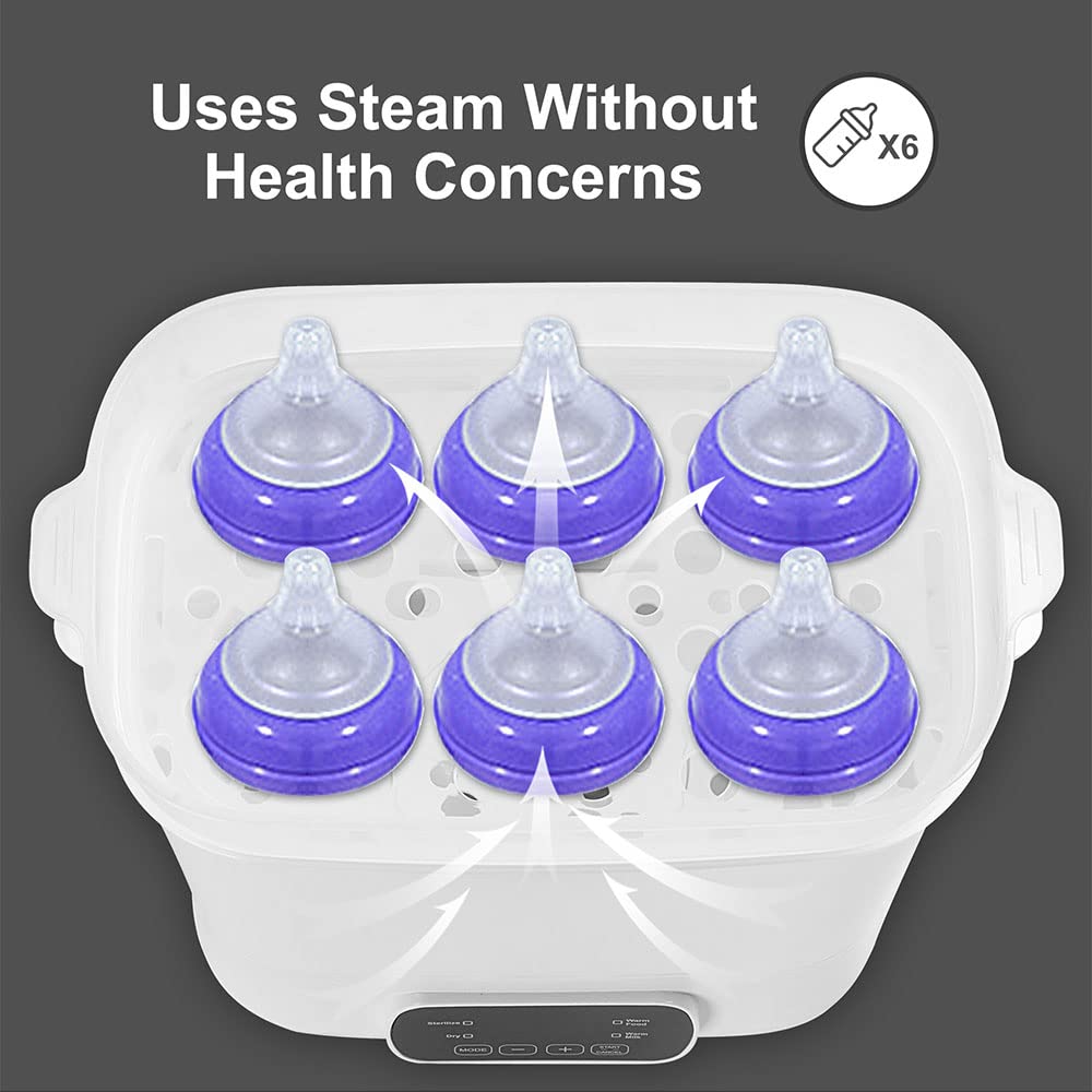 LIVINGbasics Baby Bottle Sterilizer and Warmer - Large Capacity Electric Steam Sterilizer for Bottles, Pacifiers & Breast Pumps | BPA-Free, Fast Drying | Perfect for Nursery, Travel & Breastfeeding Moms