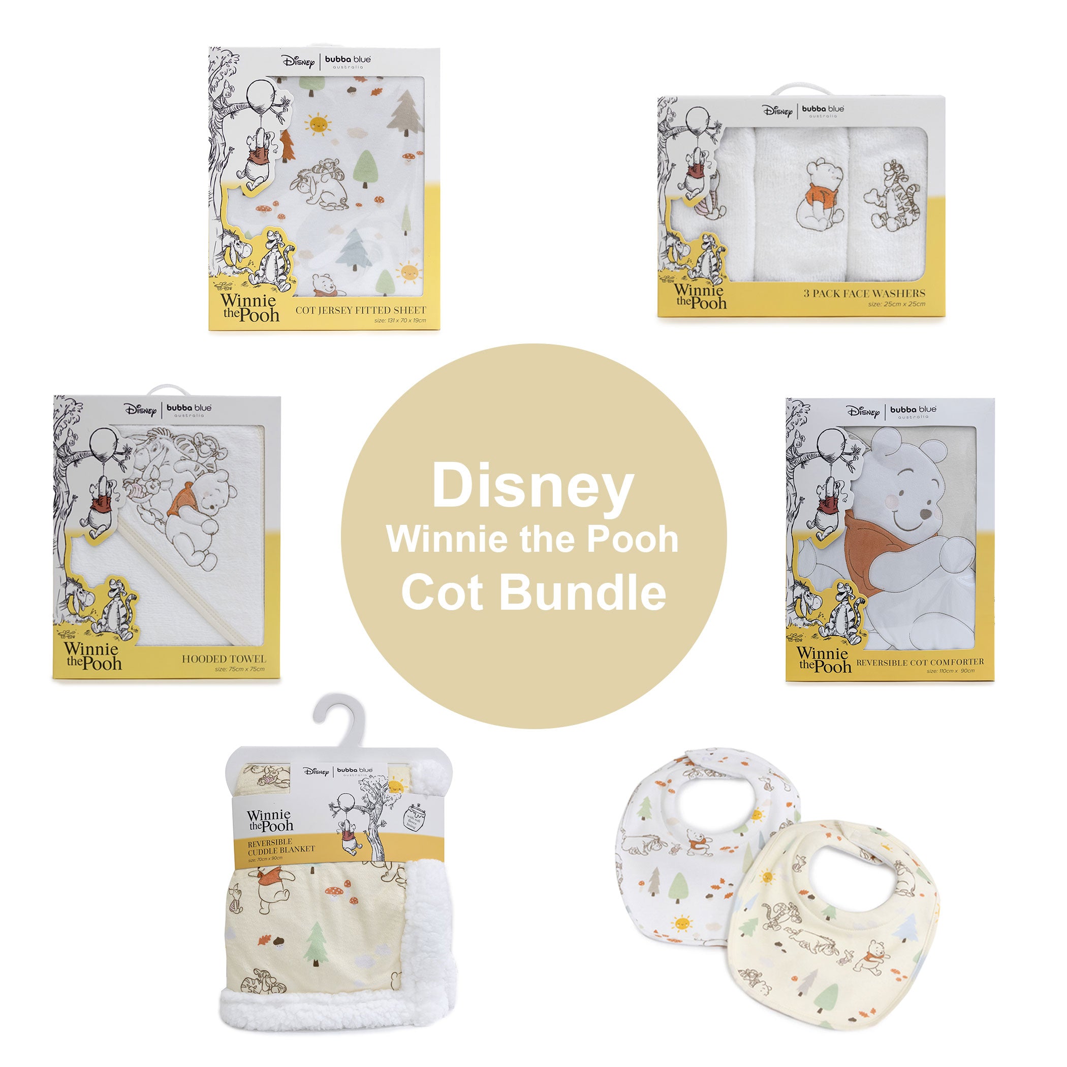 Disney Winnie the Pooh Baby Crib Bedding Set - Soft Cotton Nursery Bedding for Boys & Girls - Perfect for Newborn, Infant & Toddler Rooms