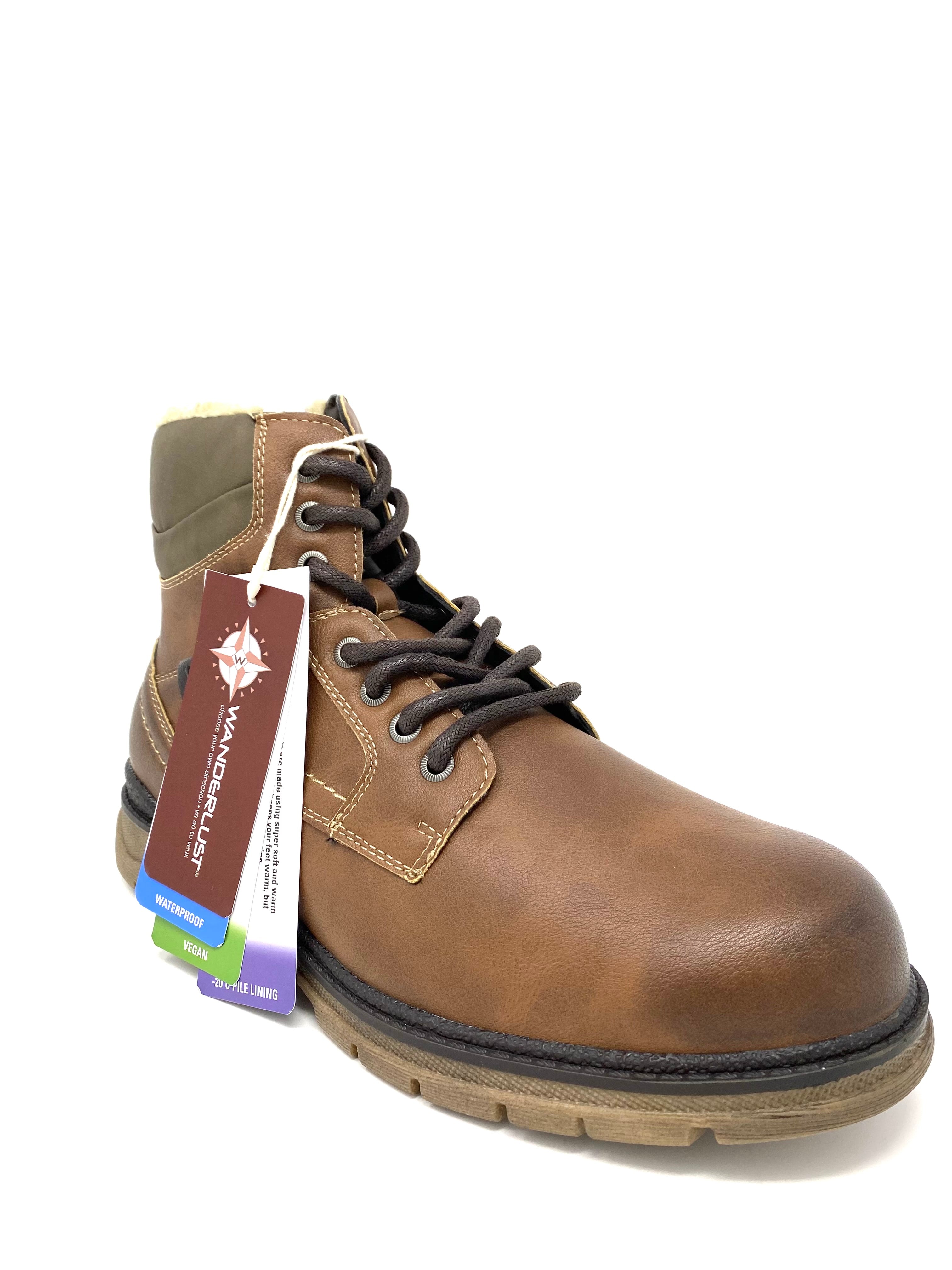 Wanderlust Chris Brown Leather Boots - Wide Fit Comfort for Men | Perfect for Hiking, Travel & Outdoor Adventures