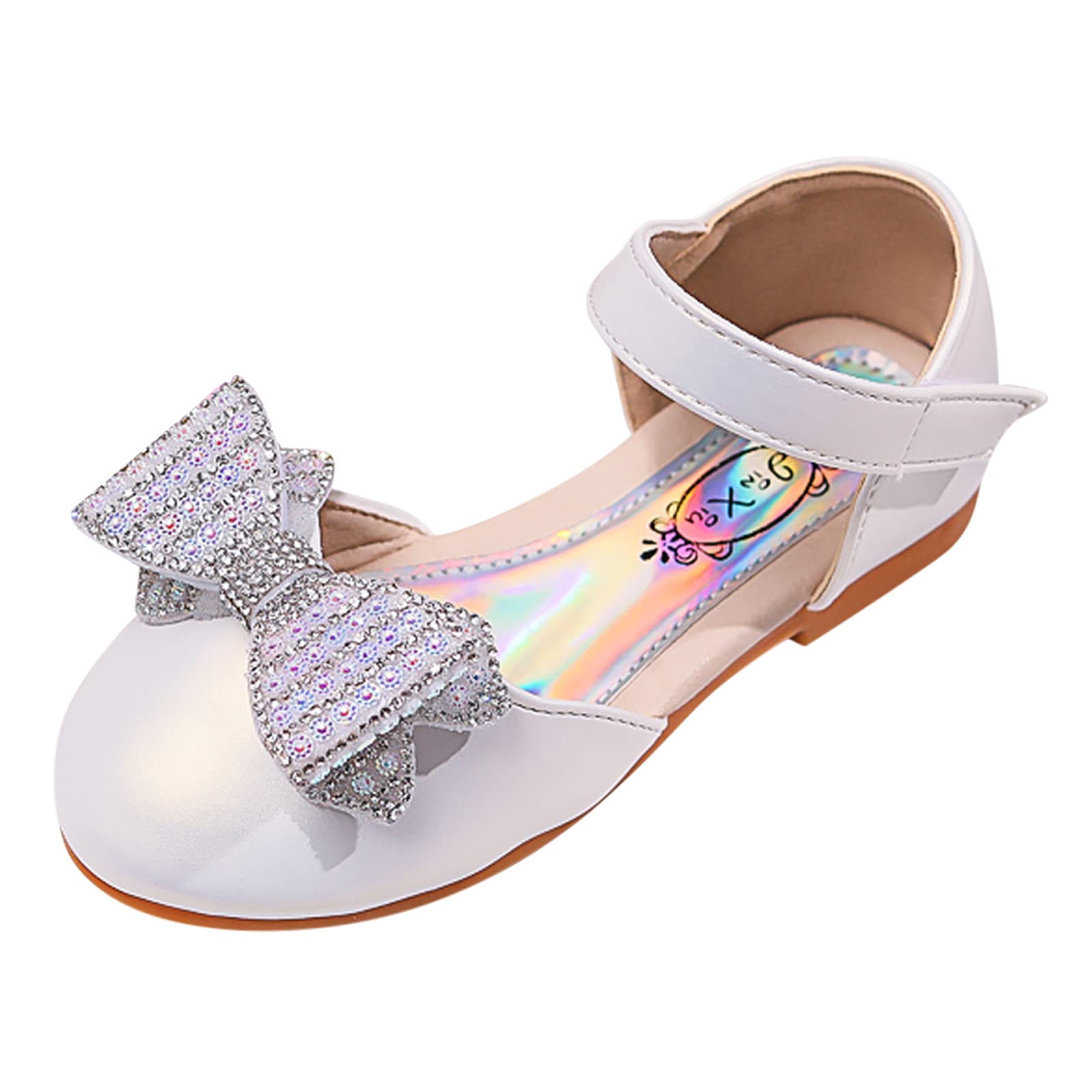Baby Girls' Sparkly Princess Sneakers with Rhinestone Bows & Pearl Bling - Cute Infant Dance Shoes for Toddler Parties, Pageants & Special Occasions
