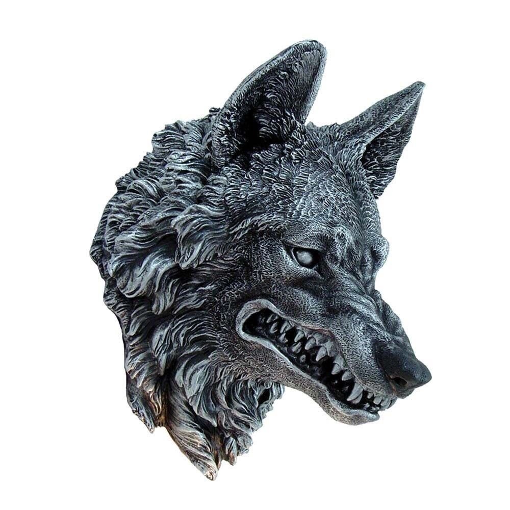 Nemesis Now Wolf Wall Plaque - 12 Inch Resin Home Decor for Living Room, Bedroom & Office - Gothic Black Animal Sculpture for Wall Art & Unique Gift Ideas