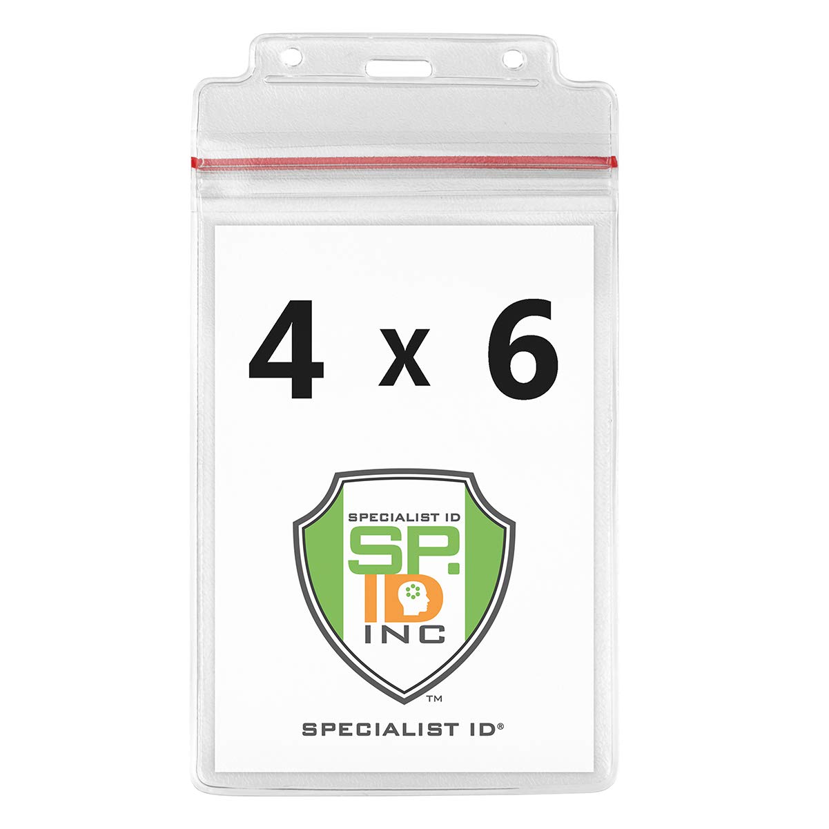 100 Pack - Extra Large Waterproof ID Badge Holder 4x6 Inch - Heavy Duty Resealable Zip Top Passport & Immunization Card Protector - Ideal for Travel, Cruises, Events & Medical Records Organization