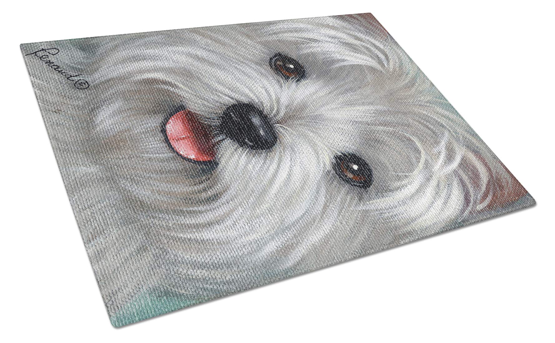 Westie Kissable Face Tempered Glass Cutting Board - Large Decorative Kitchen Chopping & Serving Board | Perfect for Food Prep, Charcuterie Displays & Home Decor - PPP3212LCB