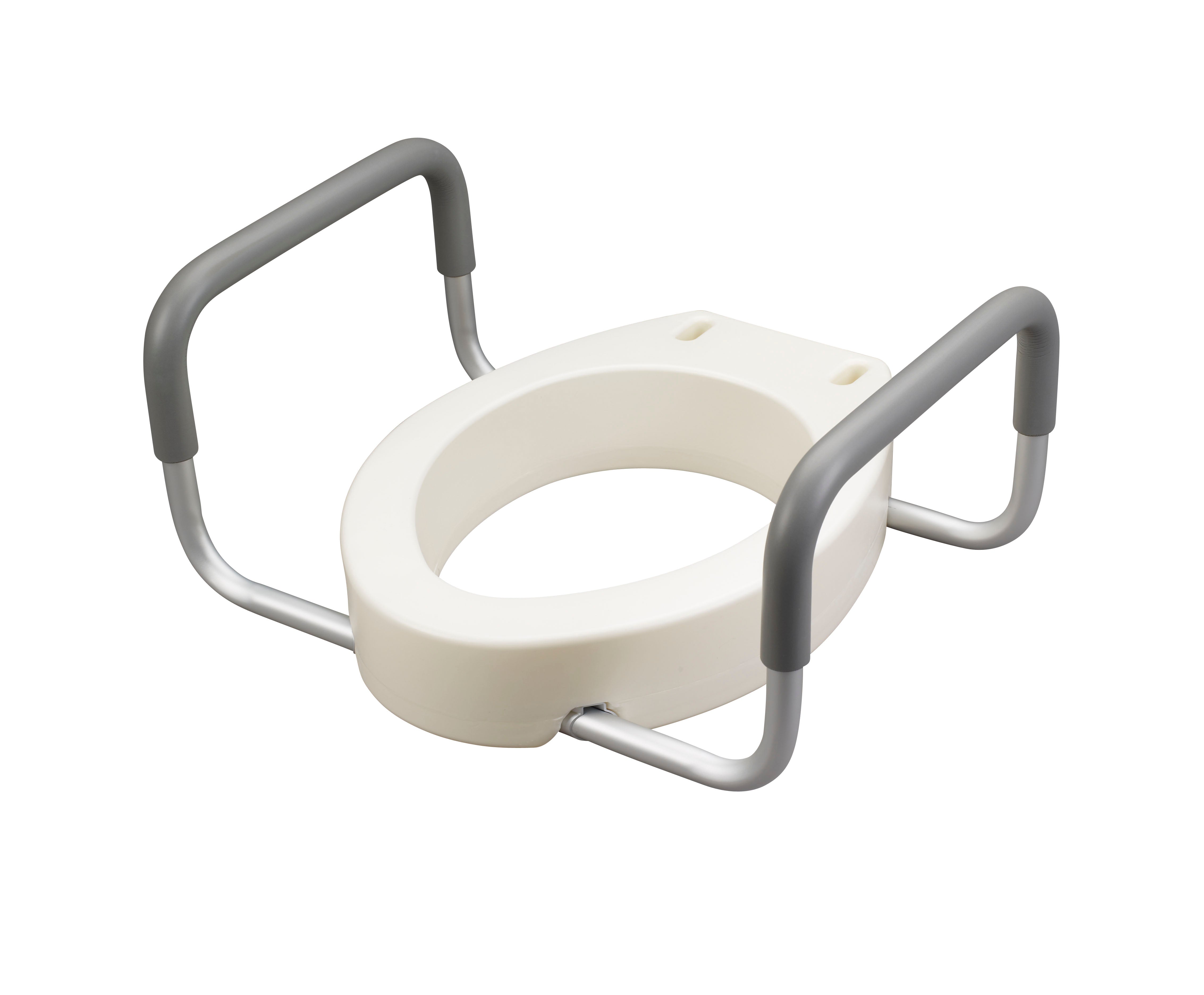 Premium Raised Toilet Seat with Removable Arms - 13.75
