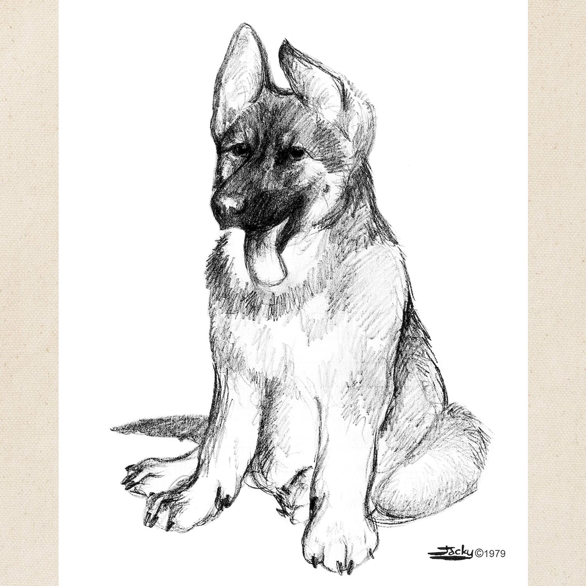 German Shepherd Puppy Canvas Tote Bag - Eco-Friendly Reusable Shopping Bag for Groceries, Beach & Daily Use | Durable Natural Cotton Carryall