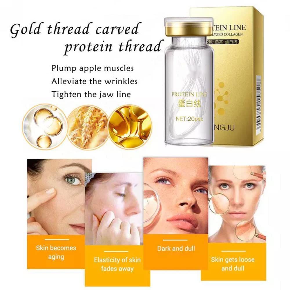 **Bandoo Collagen Threads & Anti-Wrinkle Facial Serum Set (1 Box + 4 Protein Thread Bottles) – Rejuvenate Skin & Reduce Fine Lines for a Youthful Glow | Perfect for Daily Skincare & Anti-Aging Routine**