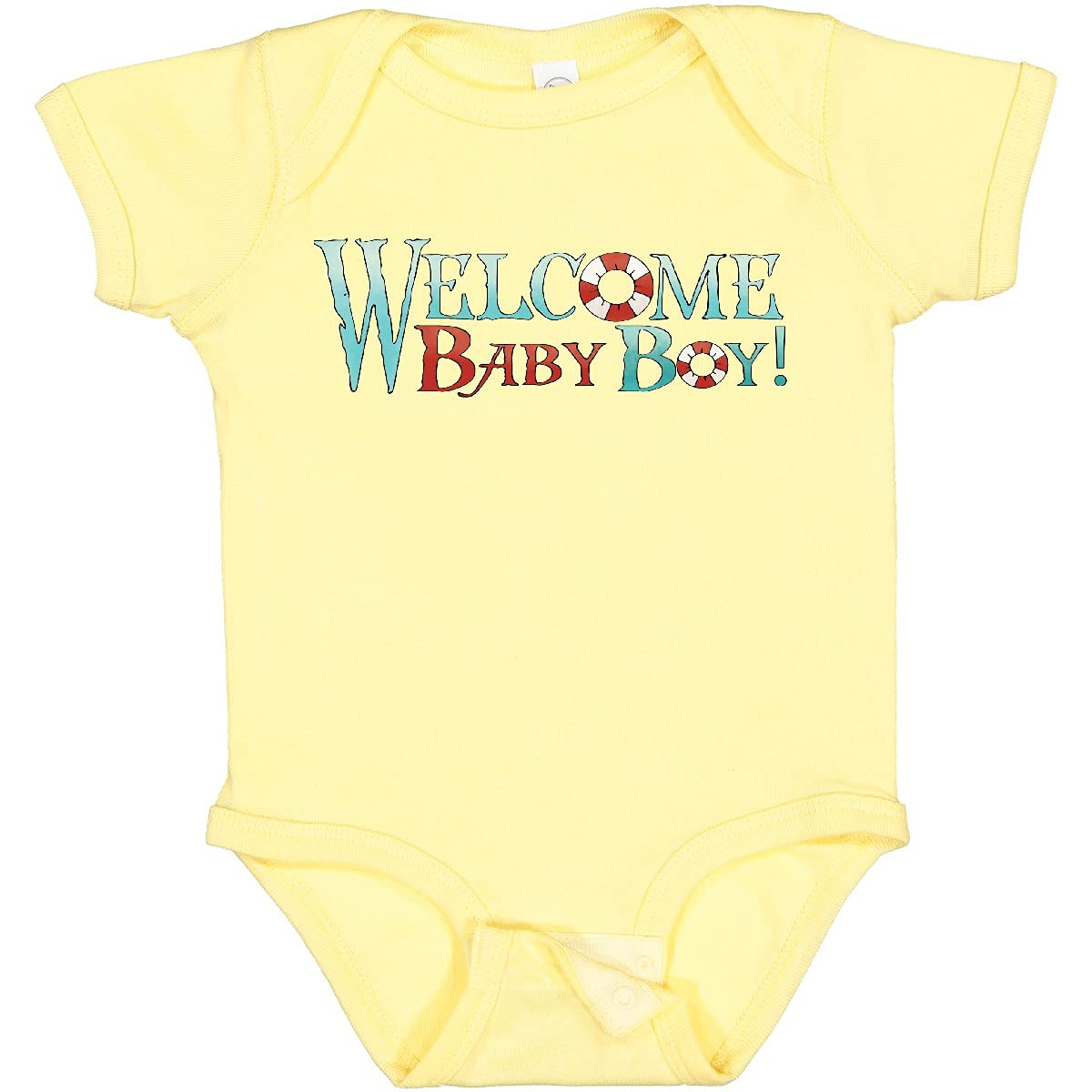 Inktastic Nautical Welcome Baby Boy Bodysuit - Cute Sailor Outfit for Newborns & Infants | Perfect for Baby Showers, Christenings & First Photos