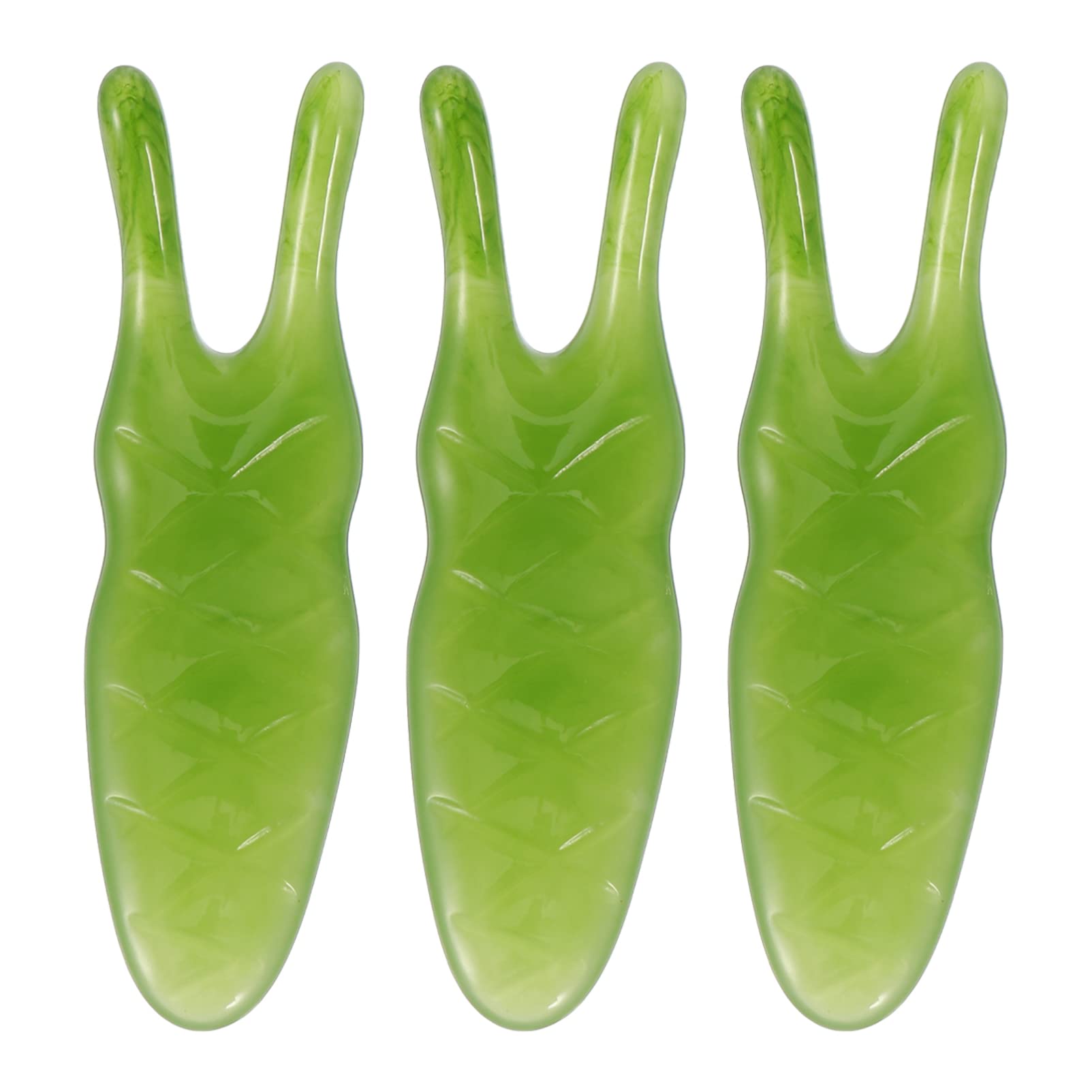 Natural Resin Nose Massager Set - 3pcs Two-Pronged Nose Scrapers & Gua Sha Facial Tools with Jade Stone for Sinus Relief, Acne Treatment & Facial Massage | Perfect for Spa, Home Relaxation & Skincare Routine