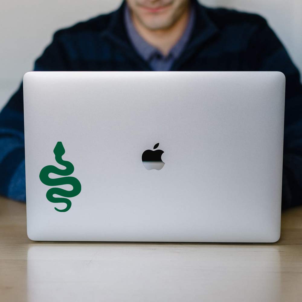 Premium Waterproof Vinyl Decal Stickers - Snake Silhouette Design (Green, Set of 2) for Laptop, Phone, Helmet, Car Window, Bumper, Mug, Cup, Door & Wall Decoration - Perfect for Home, Office & Outdoor Use