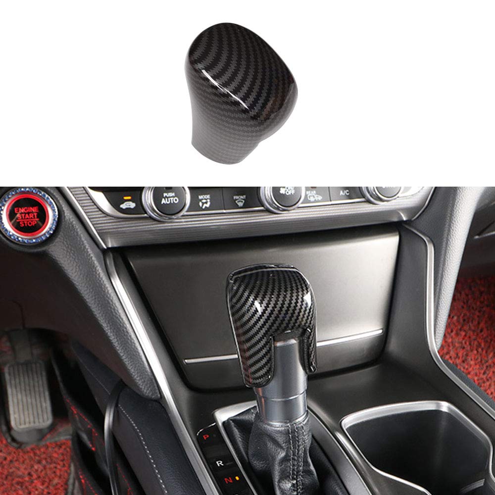 Premium ABS Carbon Fiber Gear Shift Knob Cover for Honda Accord 2018-2022 - Auto Transmission Interior Trim & Protection Accessory - Sleek Black Carbon Finish - Perfect for Car Enthusiasts & Daily Commuters