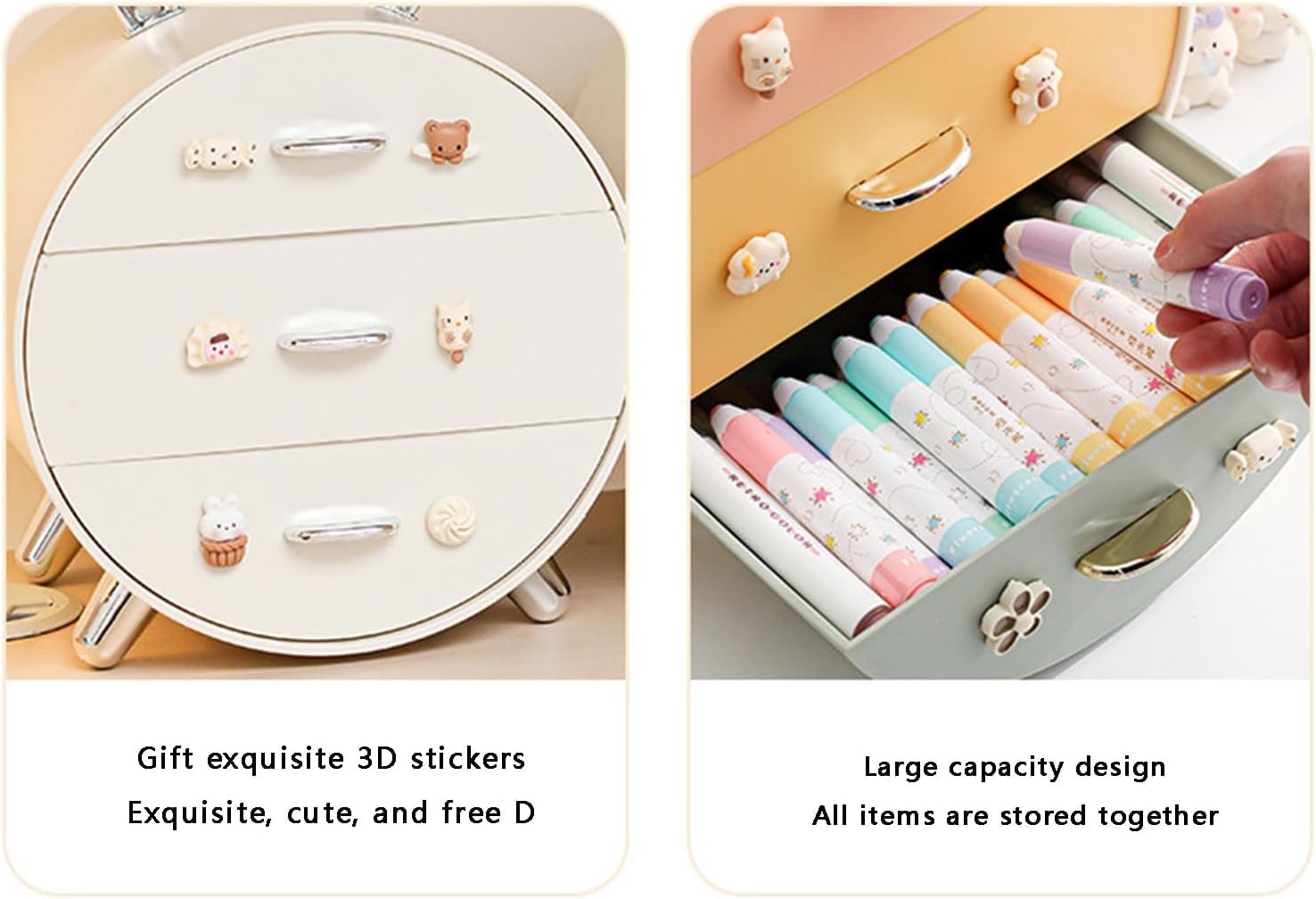 EVVIX Stackable Plastic Folding Storage Box - Desktop Organizer for Office Supplies, Cosmetics & Skincare | Compact Space-Saving Solution for Home, Office & Beauty Vanity