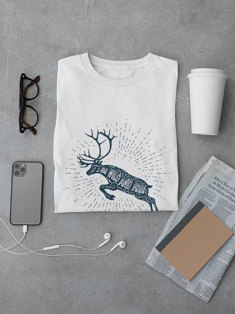Wild and Free Lovely Deer Graphic T-Shirt for Men - Comfortable Casual Tee for Outdoor Adventures & Streetwear Fashion