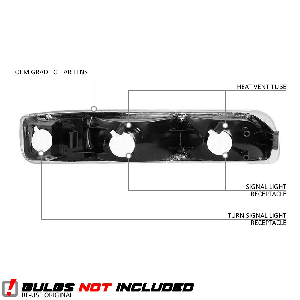 EPIC LIGHTING OE Fitment Replacement Headlights, Signal Marker Lights & Fog Lights Combo Set (6-Piece) - Compatible with 1999-2002 Chevy Silverado Classic, 2000-2006 Suburban & Tahoe - Perfect for Night Driving & Off-Road Adventures