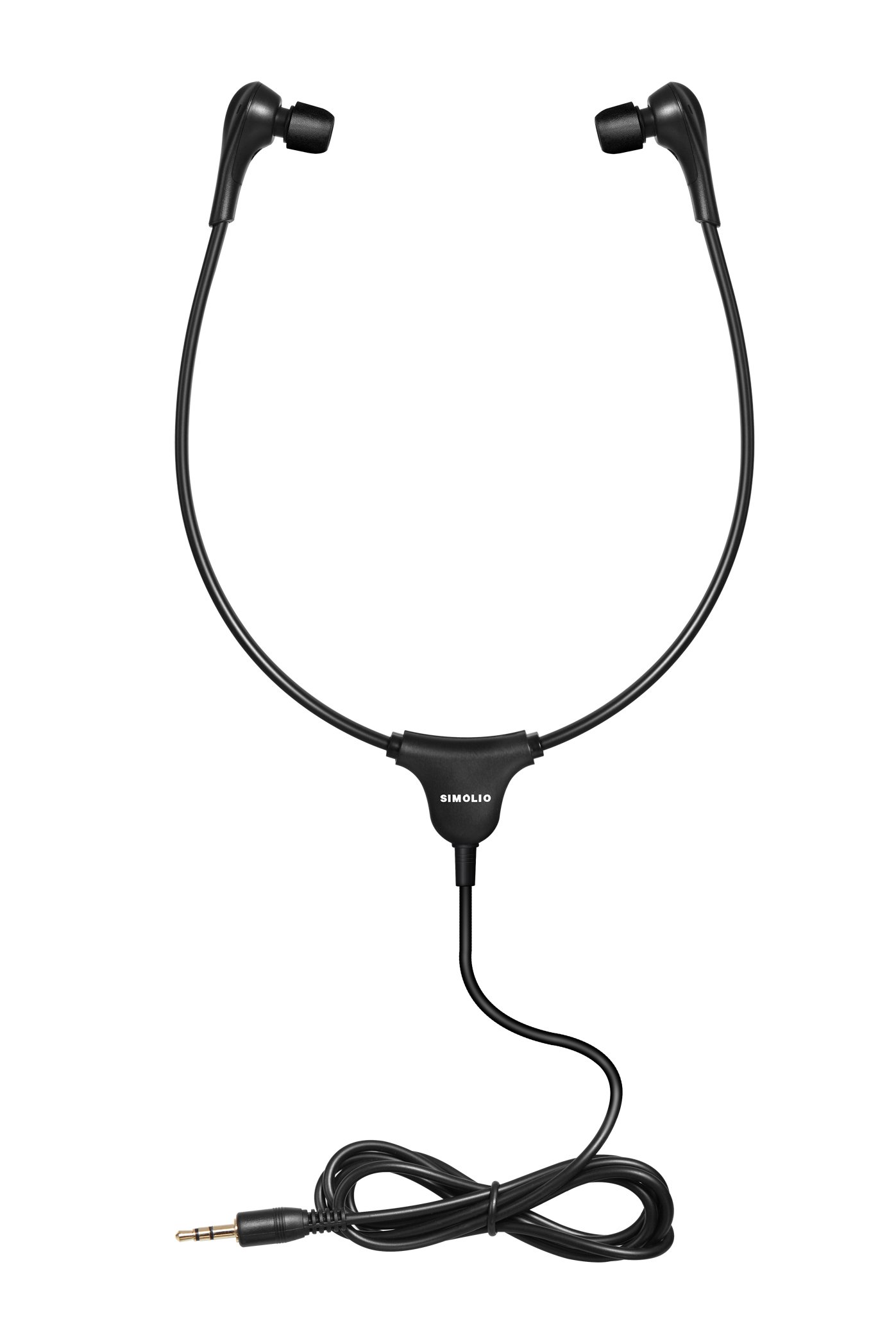 SIMOLIO Wired Noise Isolating Stethoscope Headset with Soft Eartips - Replacement Under-Chin Earphones for Wireless TV Speaker SM-621/SM-621D - Perfect for Quiet TV Watching, Gaming & Home Theater Use