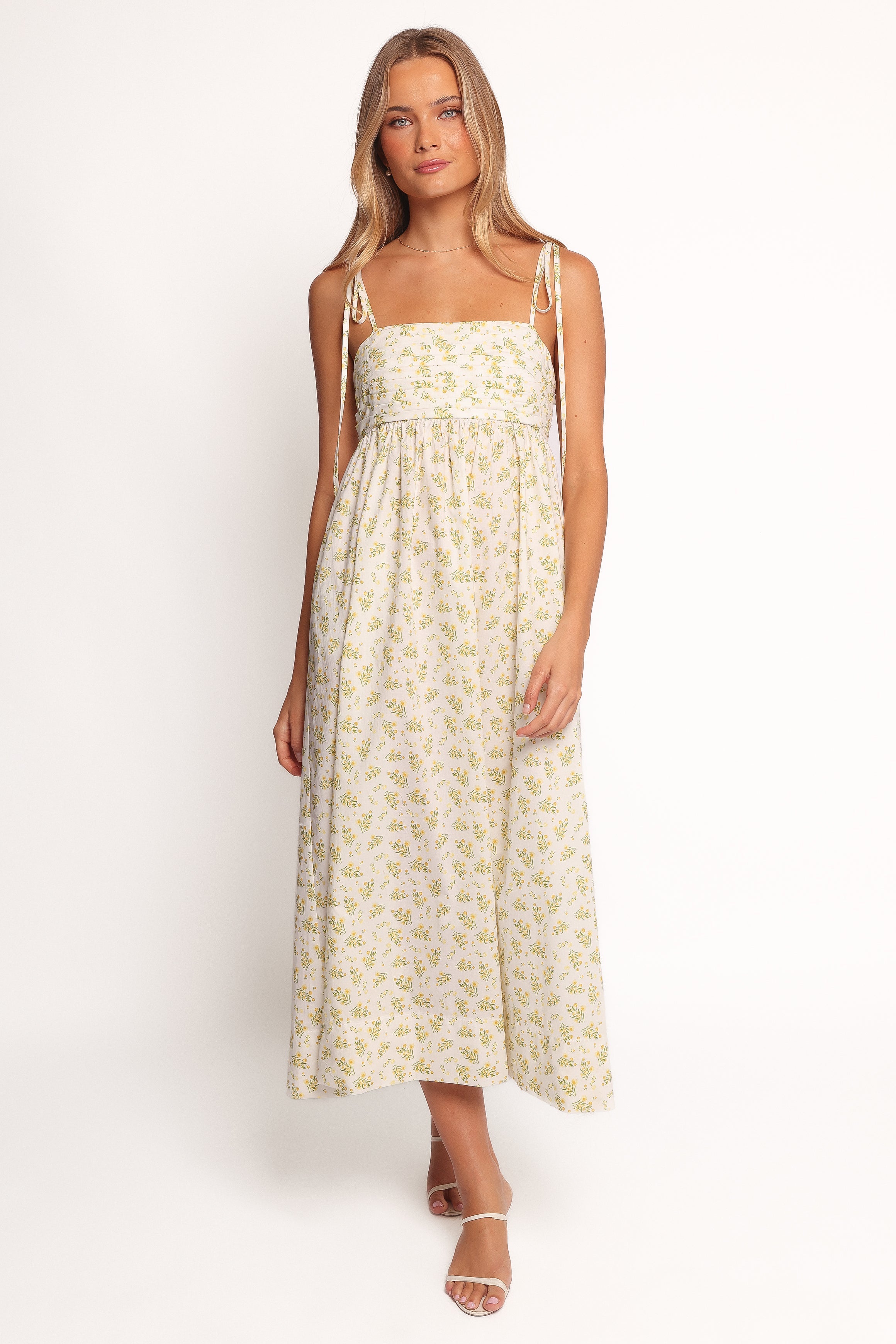 Ashtyn Women's Maxi Dress - Floral Print Long Summer Dress in Yellow | Perfect for Beach Vacations, Casual Outings & Date Nights