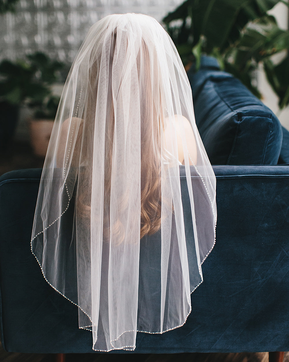 Elegant Pearl Edge Wedding Veil - Handmade Bridal Accessory for Church Ceremony, Photo Shoot & Romantic Walks