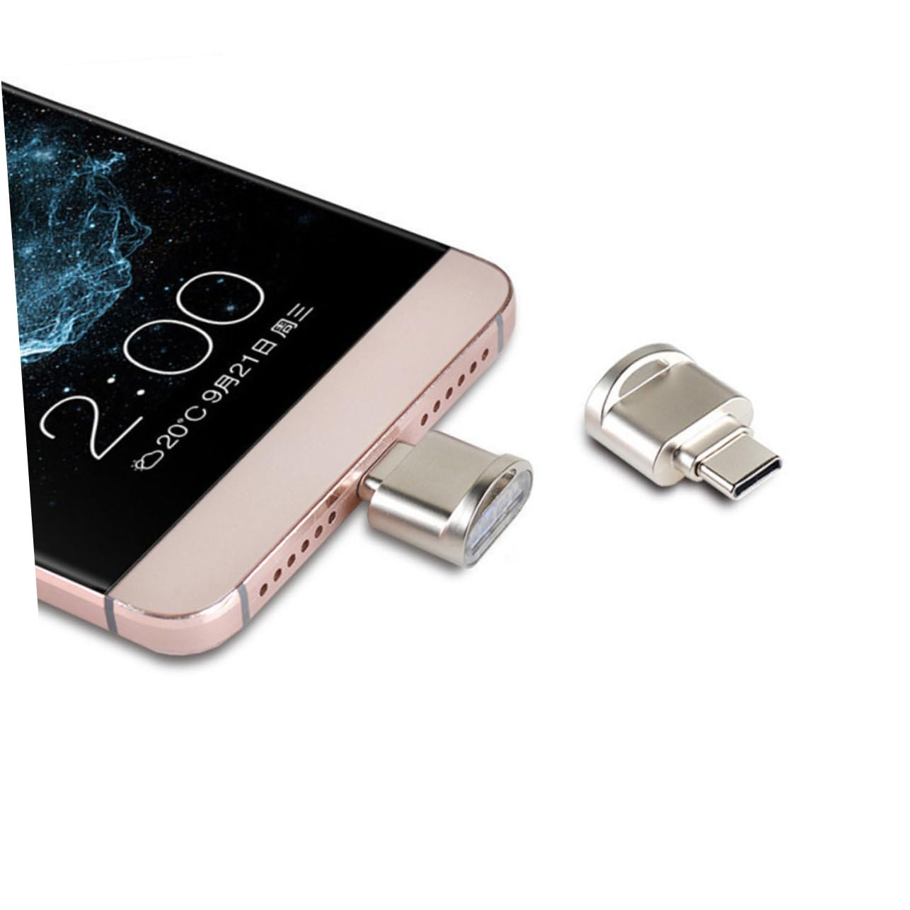 Premium Aluminum USB-C to USB Adapter - Fast Charging Keychain Connector for OTG, Micro USB, and Phone Card Reader - Perfect for Travel, Office, and On-the-Go Charging