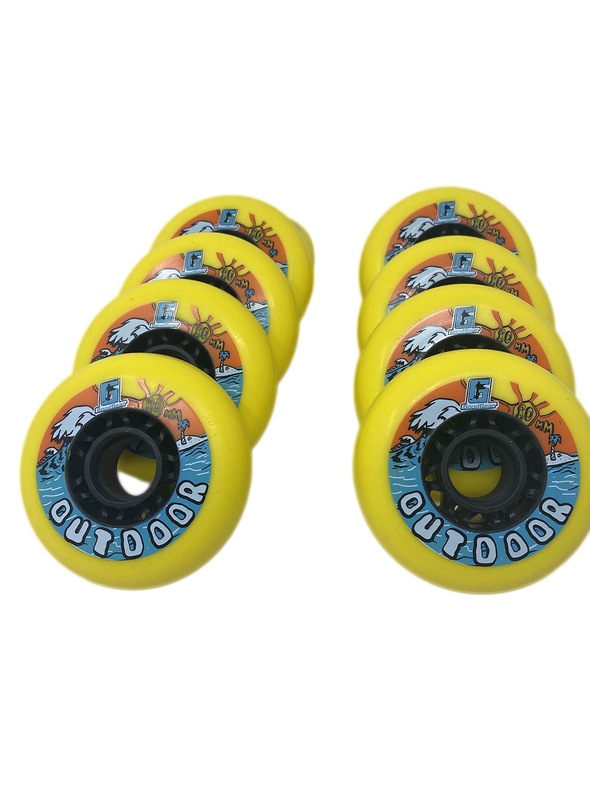 G Good Gear Outdoor Hockey Wheels with High-Speed Bearings for Asphalt & Concrete Surfaces - Perfect for Street Hockey, Roller Skating & Inline Hockey Training