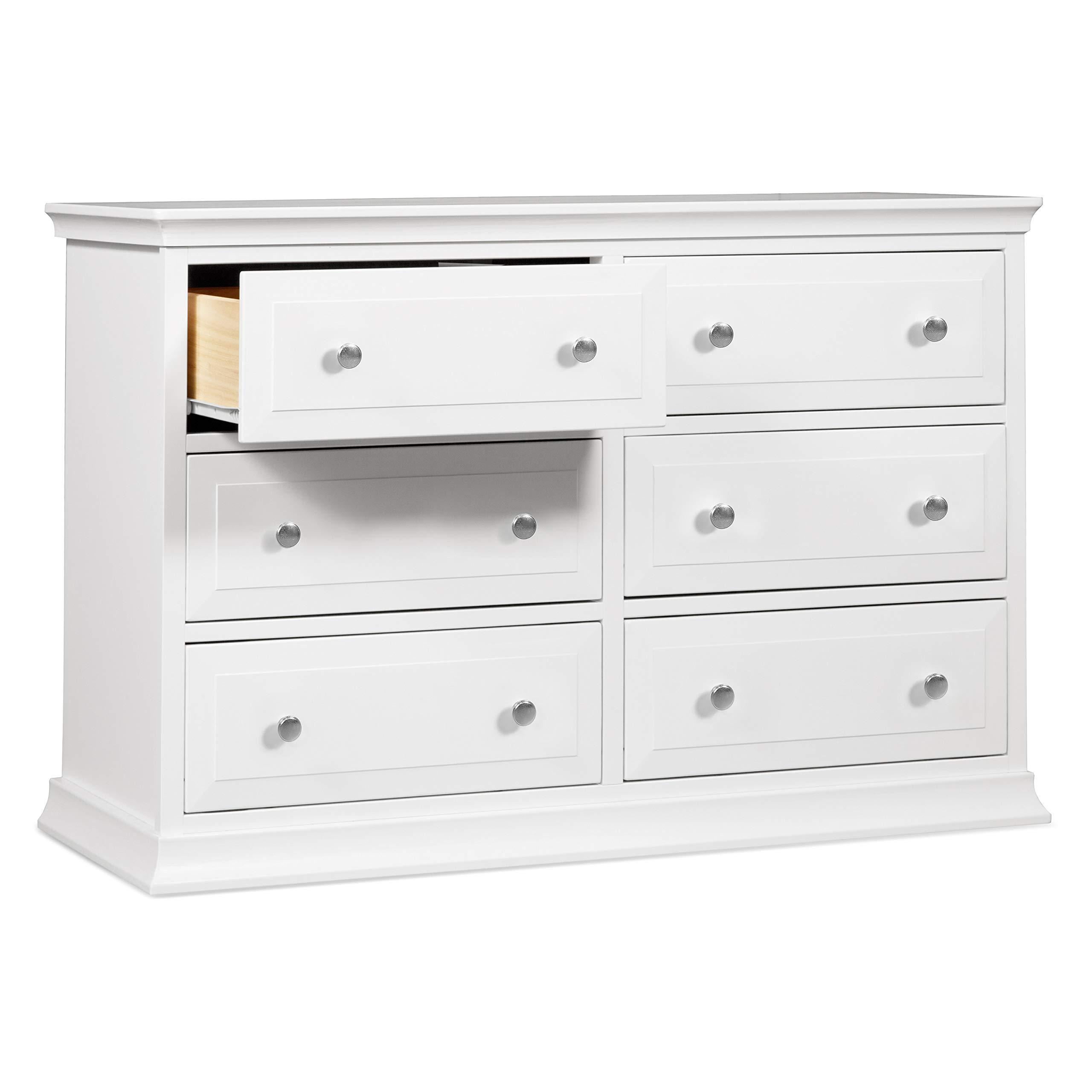 DaVinci Signature 6-Drawer Double Dresser in White - Modern Bedroom Furniture for Storage & Organization - Perfect for Master Bedroom, Guest Room & Nursery