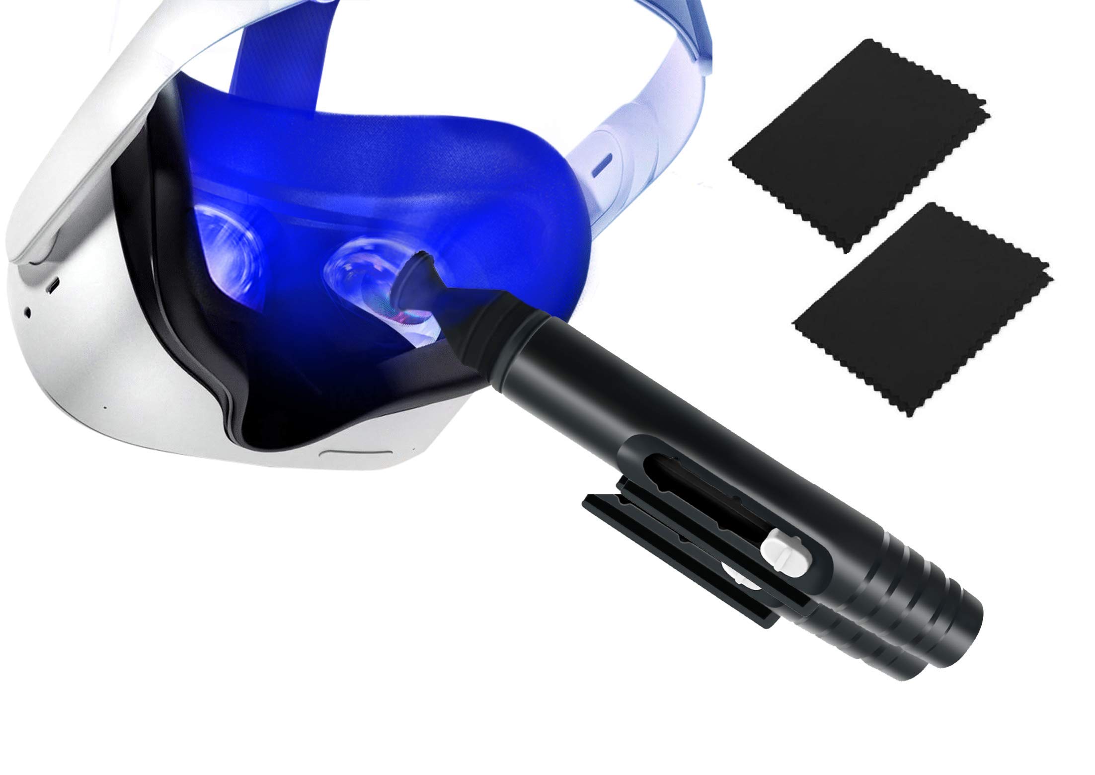 Meta Quest 3 & Oculus Quest 2 VR Lens Cleaning Kit - Includes Lens Cleaning Pen & 2 Microfiber Cloths for Vision Pro Accessories | Perfect for VR Gaming, Virtual Meetings & Immersive Experiences