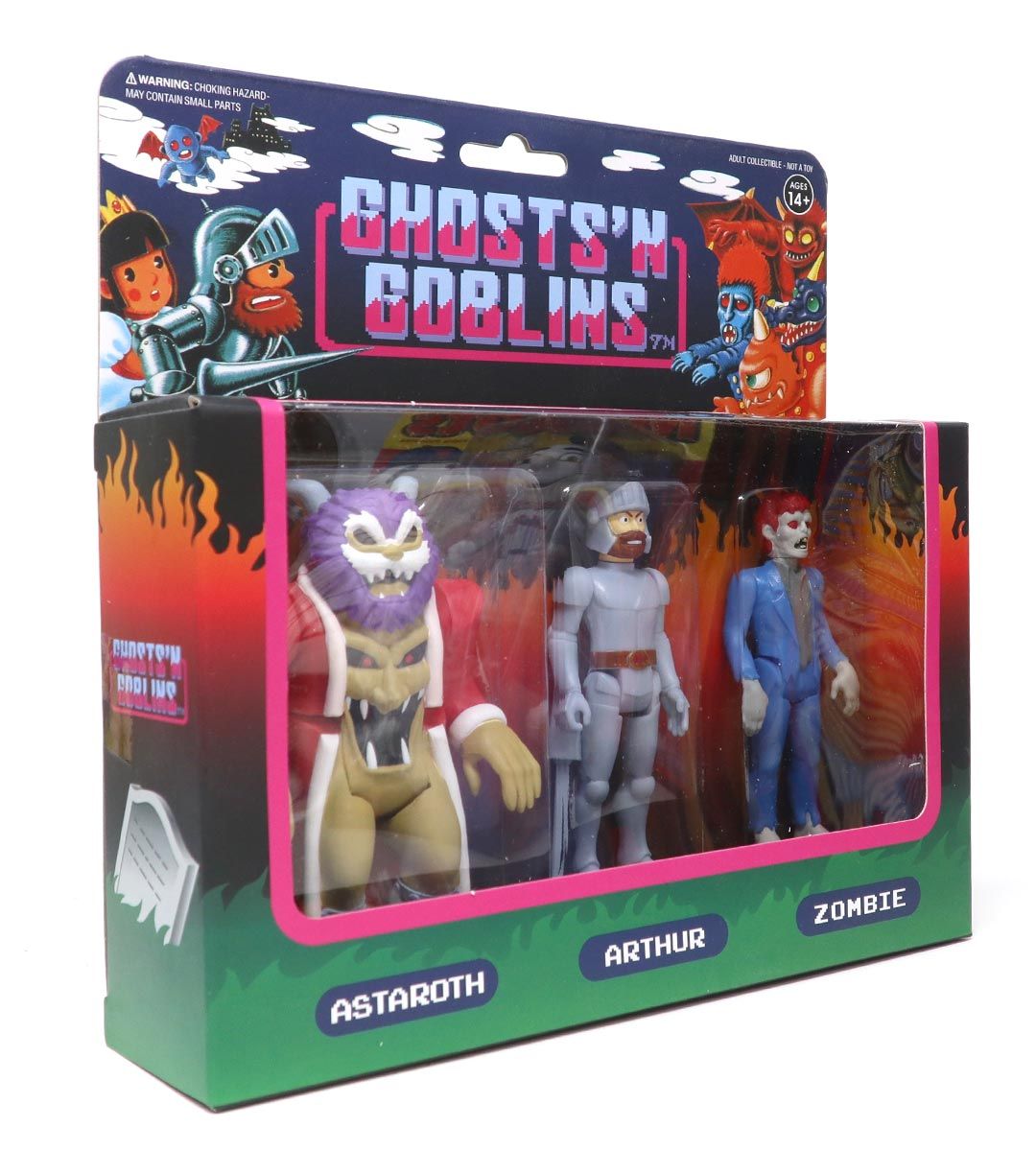 Ghosts 'n Goblins ReAction Figures 3-Pack Set - Classic Arcade Game Collectibles - Perfect for Display, Gaming Rooms & Nostalgic Gift Giving