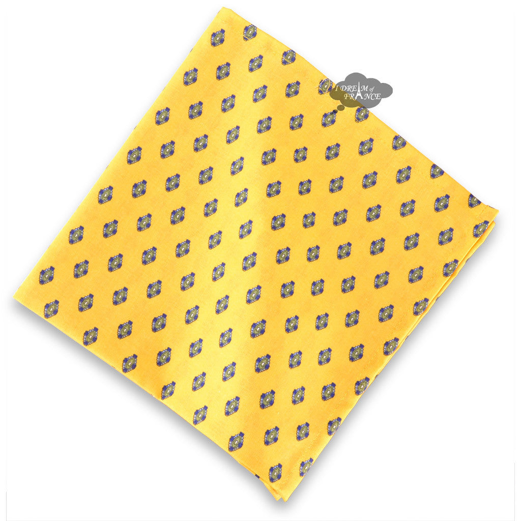Le Cluny Lisa Yellow French Country Cotton Napkin Set - Elegant Table Linens for Dining, Weddings & Home Decor