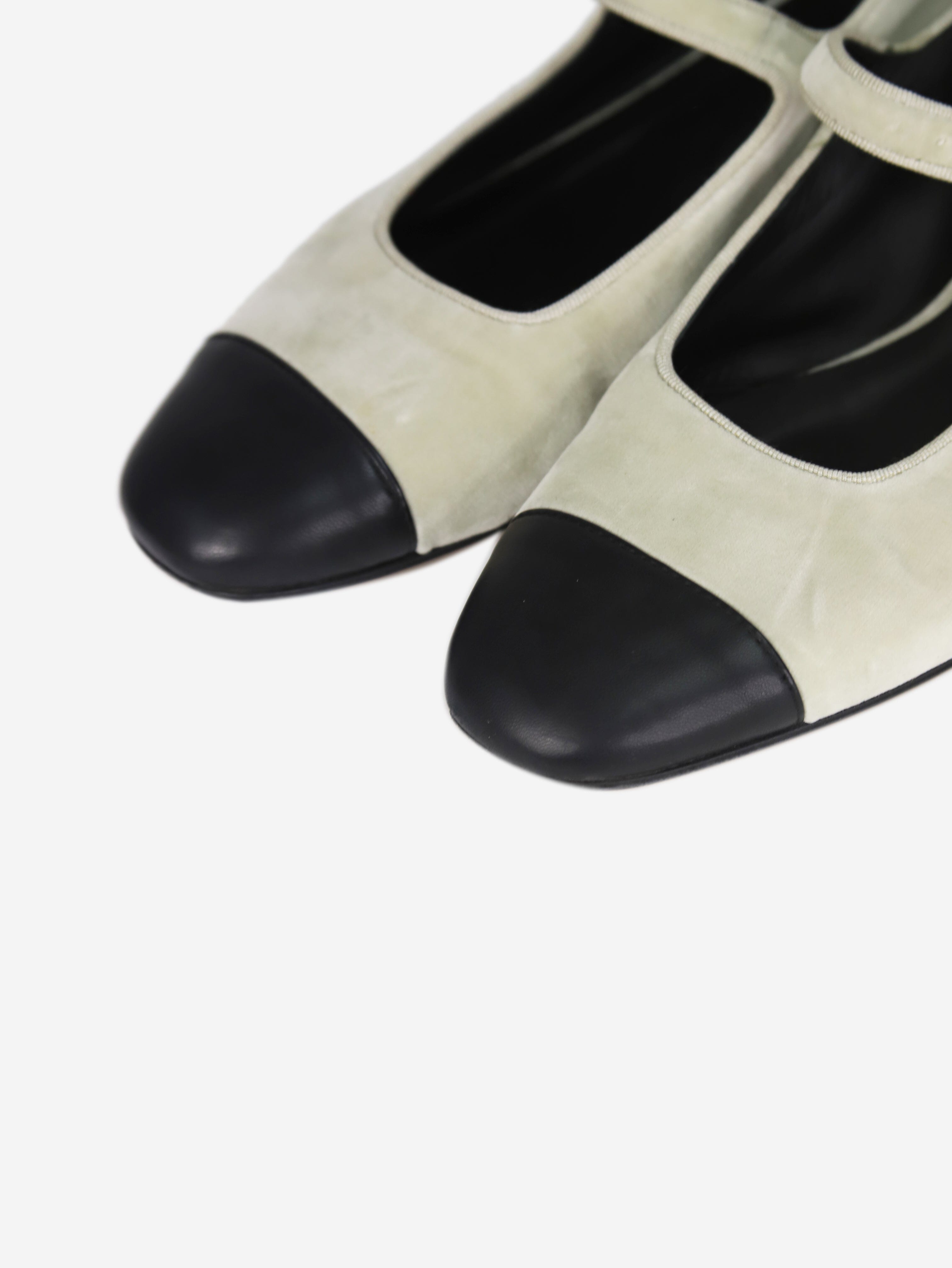 Light Grey Velvet Mary Jane Ballet Flats for Women - EU Size 42 (US 11) | Comfortable & Elegant Shoes for Work, Parties & Casual Wear