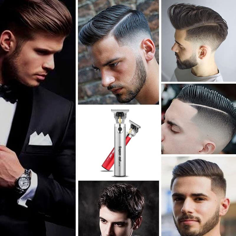 Professional Cordless Hair Clipper & Beard Trimmer for Men - Rechargeable Silver Grooming Kit for Home & Barber Use | Perfect for DIY Haircuts, Beard Shaping & Personal Grooming