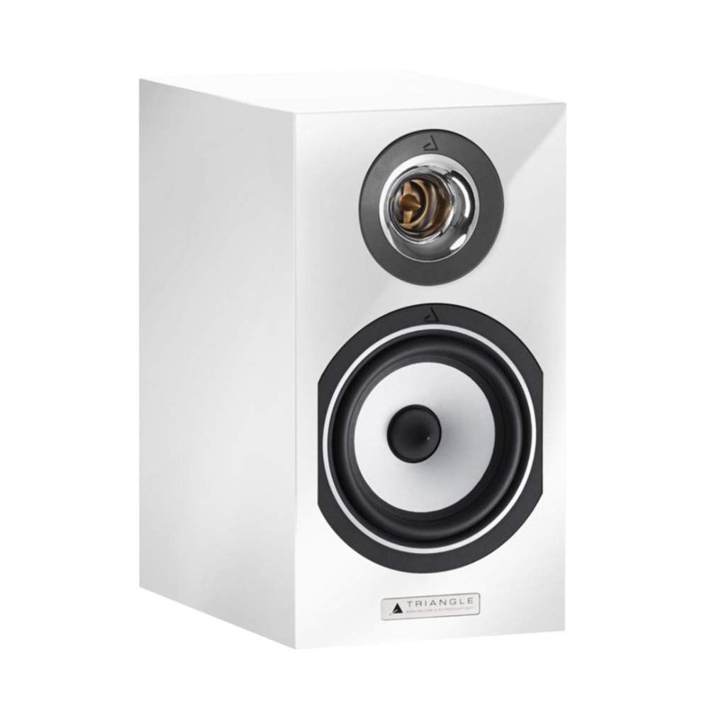 Triangle Esprit Titus Ez Hi-Fi Bookshelf Speakers - Premium White High Gloss Finish (Pair) | Perfect for Home Theater, Music Listening & Audiophile Setups