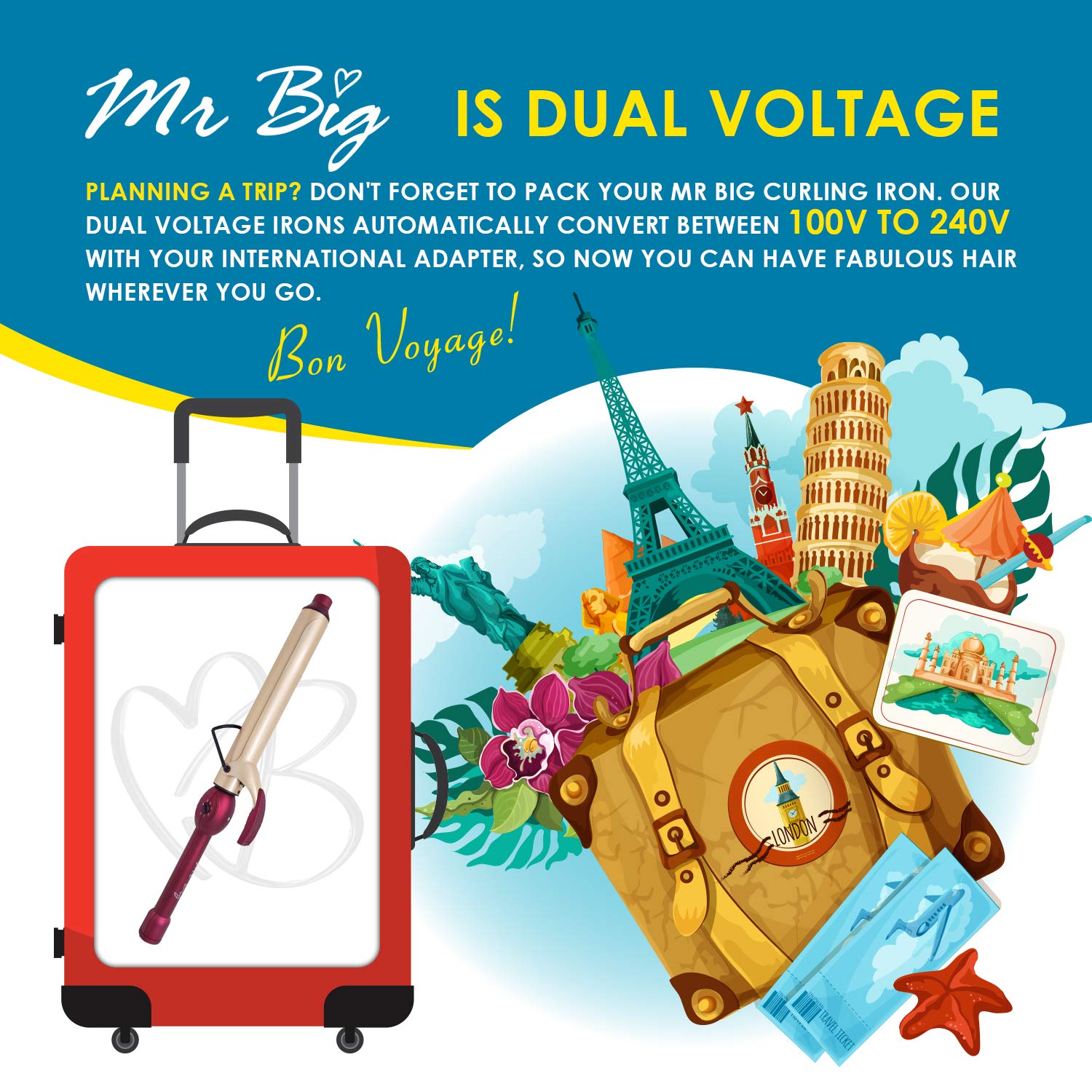 Mr Big Original Hair Curling Iron Wand - XL 9.5