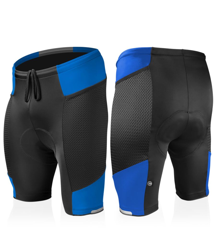 **Men's Gel Touring Padded Bike Shorts - Breathable & Comfortable Cycling Shorts with Innovative Mesh Pockets - Made in USA - Perfect for Long-Distance Cycling & Outdoor Adventures**