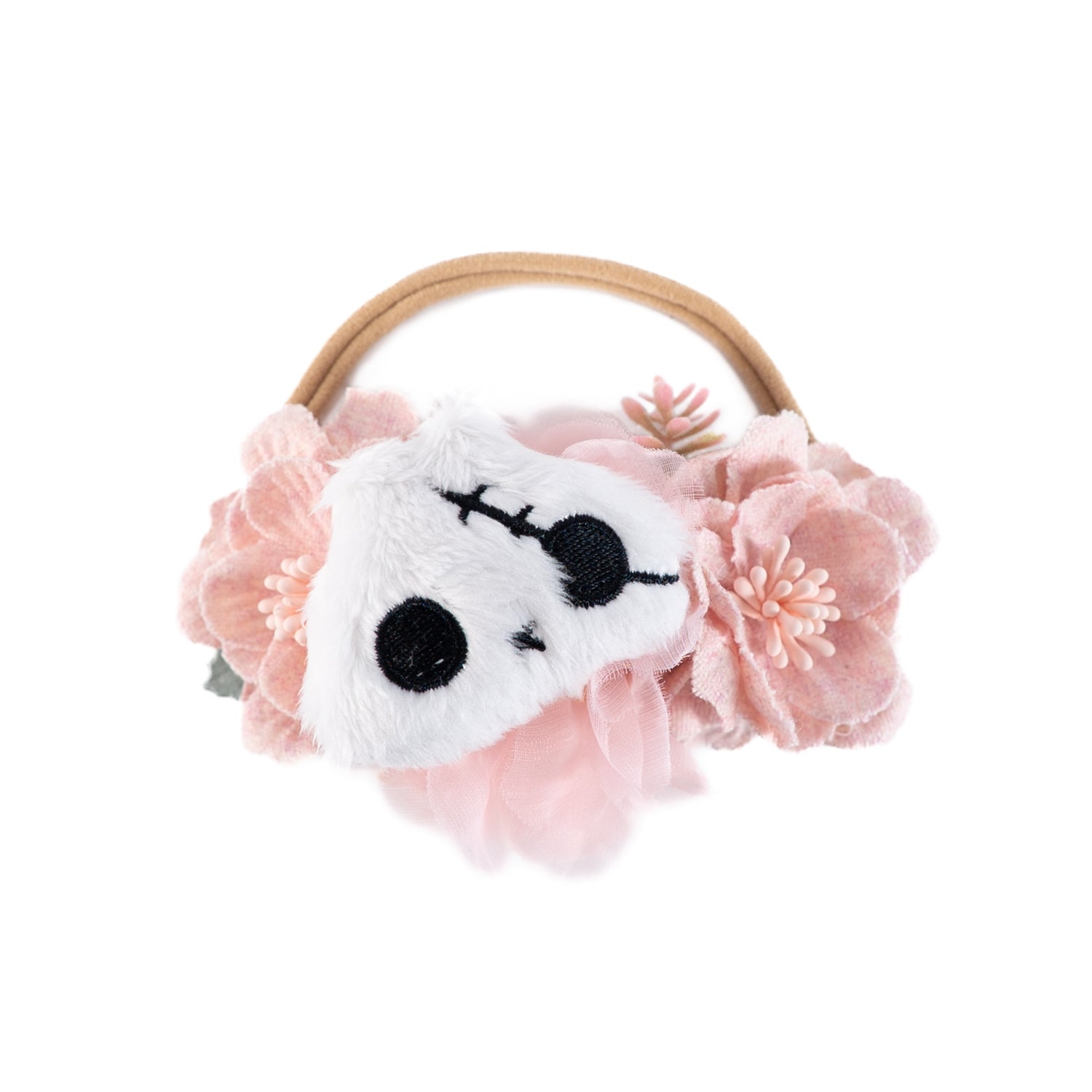 Cute Plush Skeleton Bunny with Flower Crown - Soft Stuffed Animal Toy for Kids, Girls & Boys - Perfect for Halloween Decor, Birthday Gifts & Room Decoration