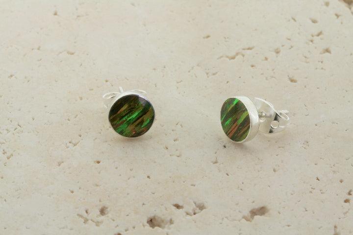 Natural Opal Stud Earrings - Round Yellow Mix Gemstone Jewelry for Women - Perfect for Parties, Weddings & Everyday Wear
